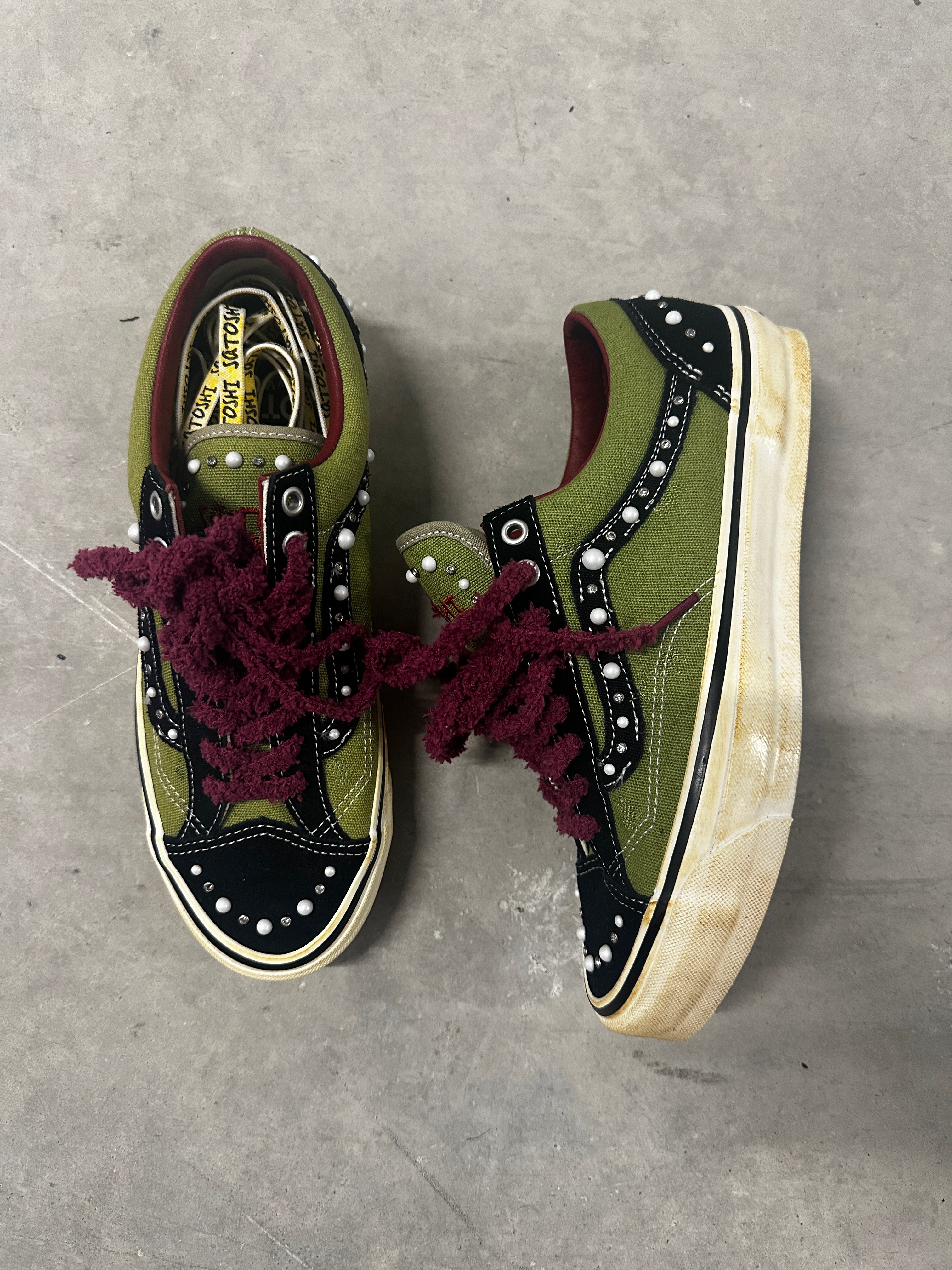 Satoshi Nakamoto Custom Vans – Olive/Black SZ-8.5(41-42)