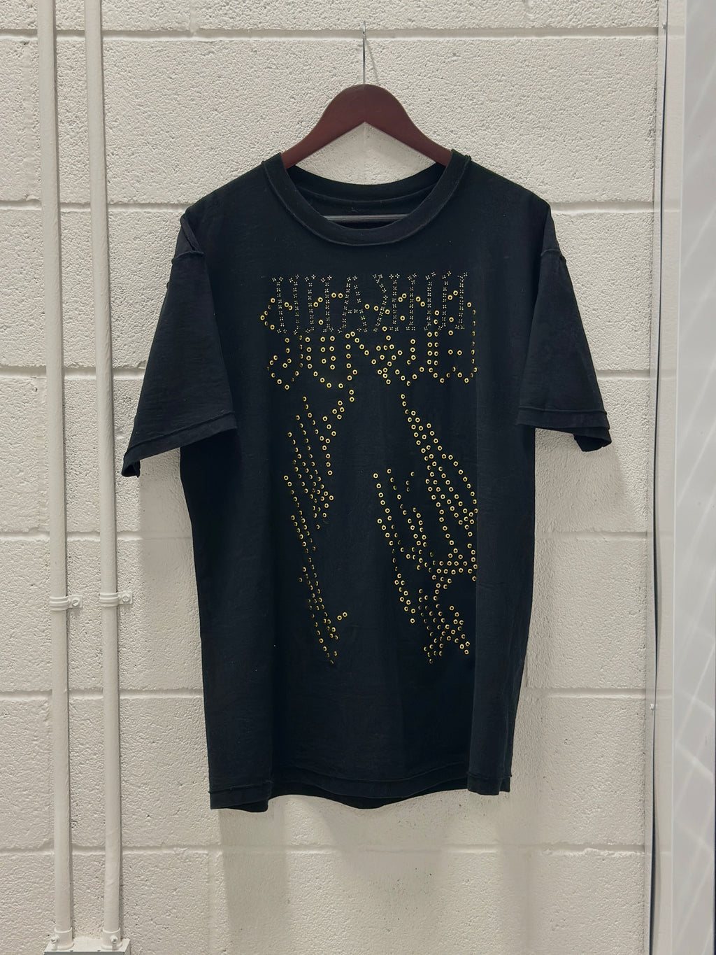 Mi Kami × AC/DC Flames Tee (1 of 1 Hand-Embellished, Size XL / Fits L)