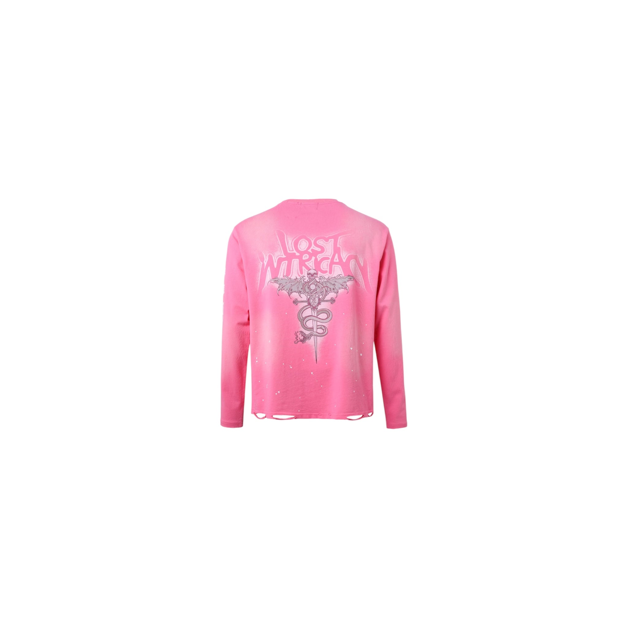 Lost Intricacy Angel Rhinestone Long Sleeve – Pink