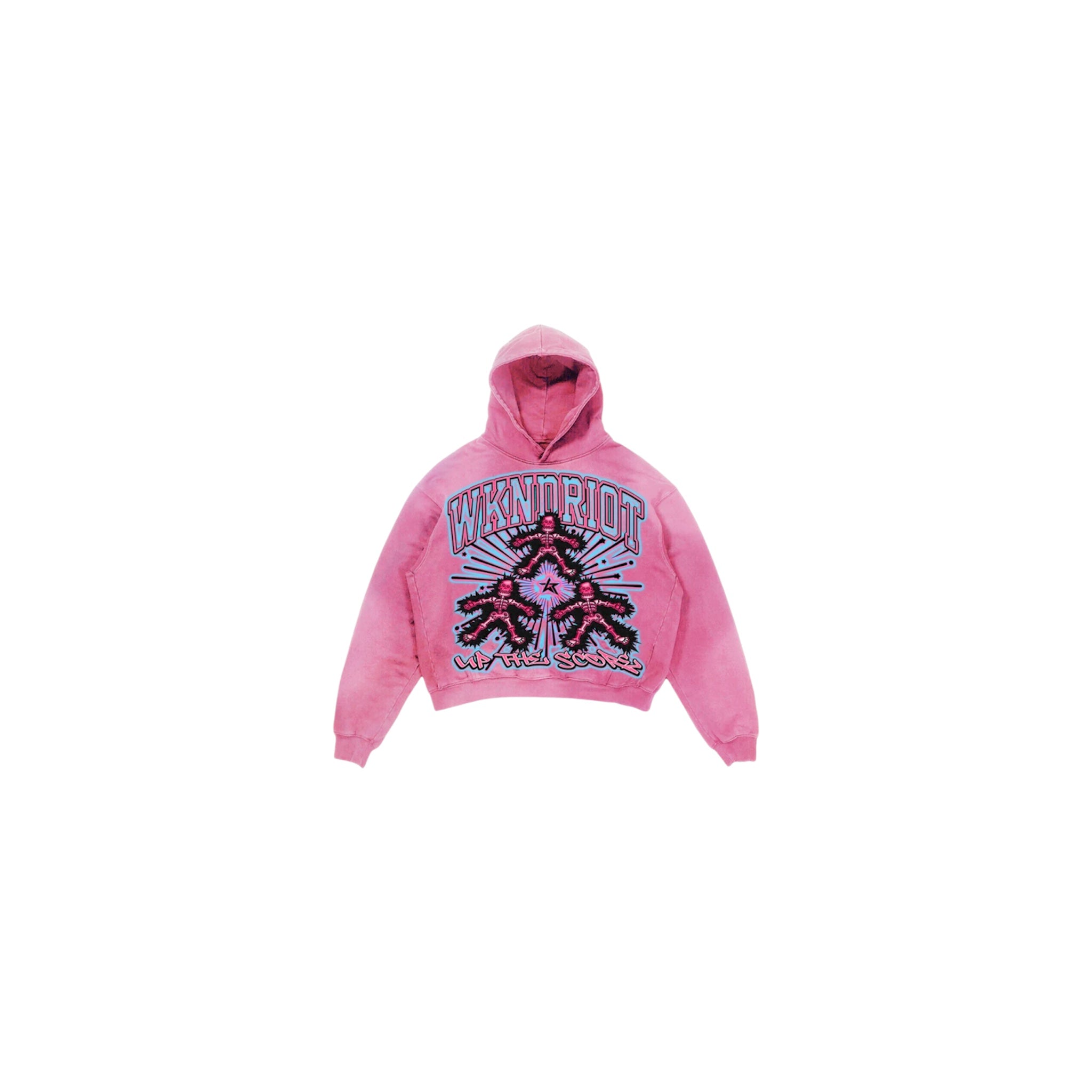 WKNDRIOT Skeleton Graphic Hoodie – Pink