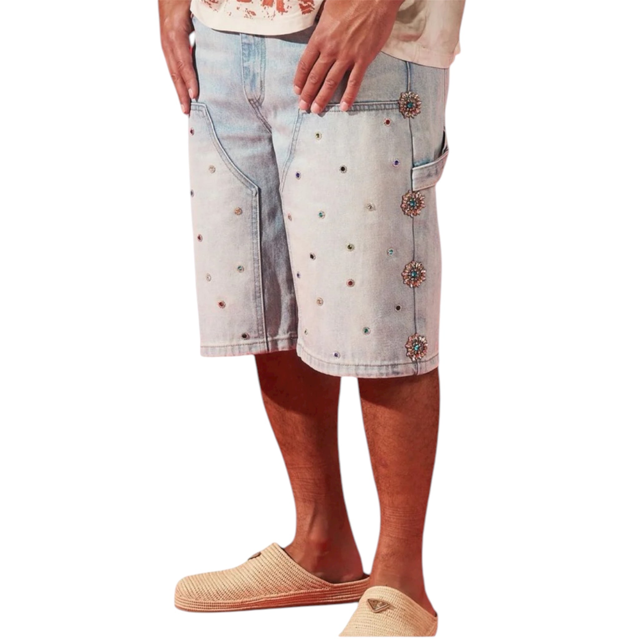 Impressive Carpenter Stone Denim Shorts – Blue
