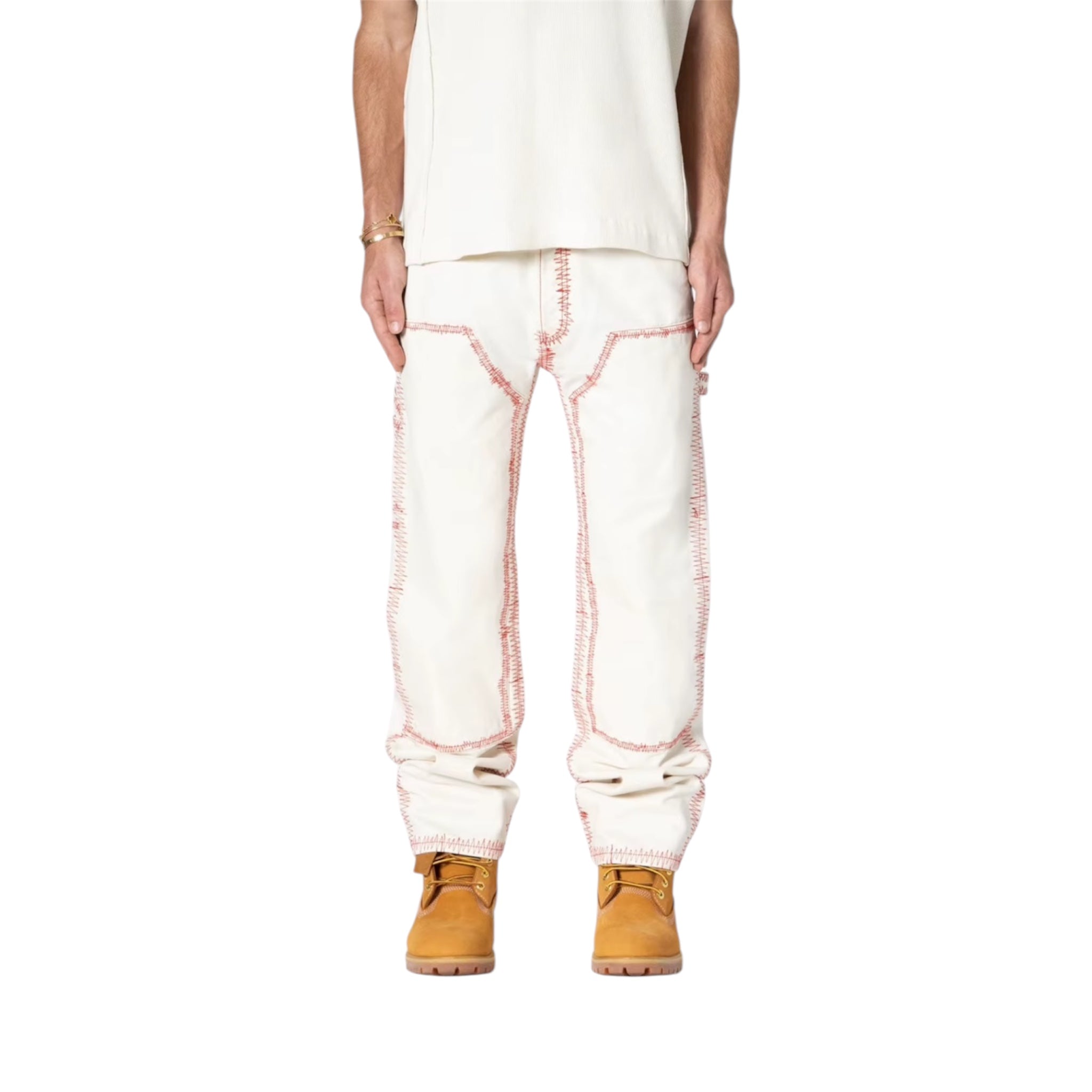 Earthling VIP White/Pink Contrast Stitch Denim – Size 34