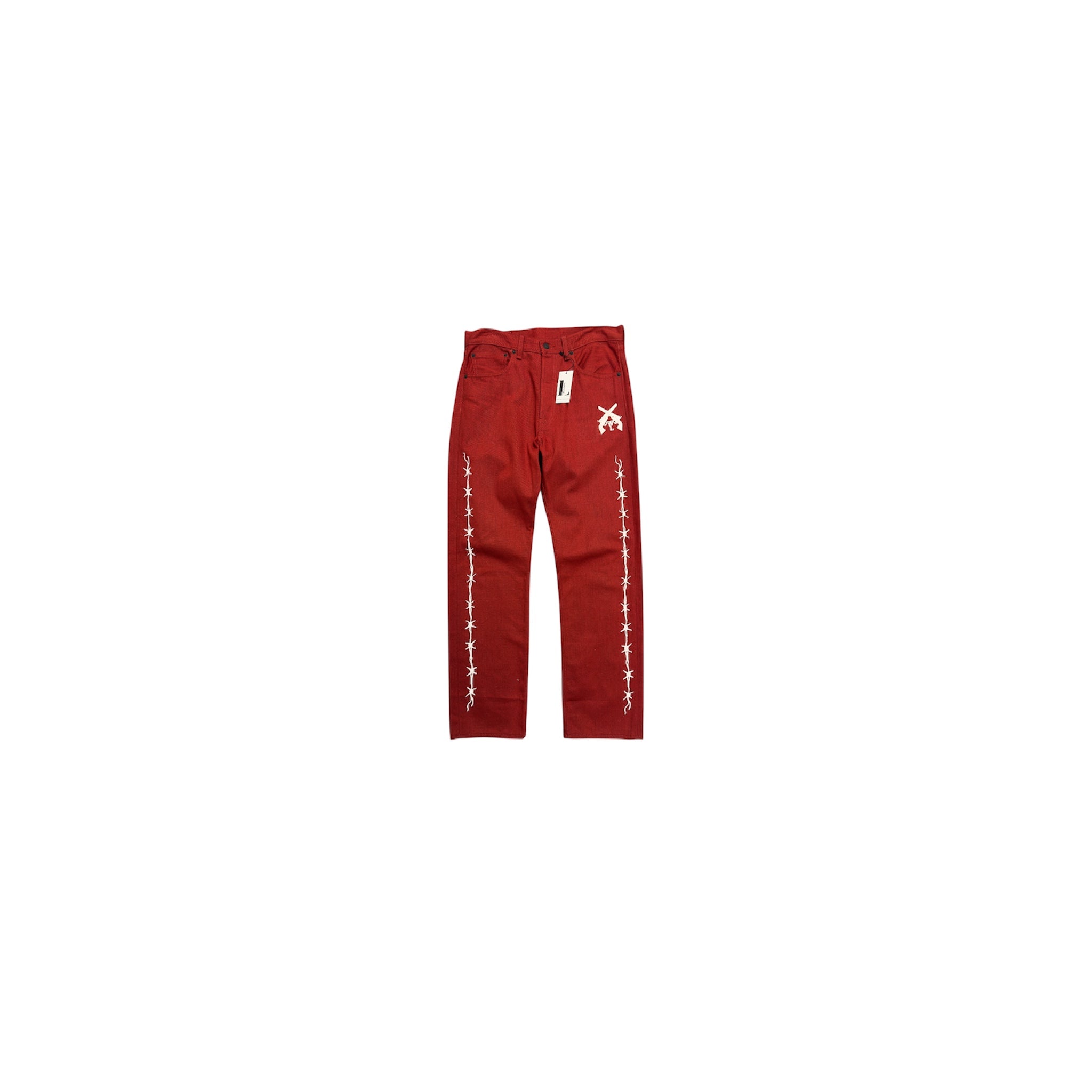 "Warren Lotas Barbed Wire Denim – Red" SZ-32