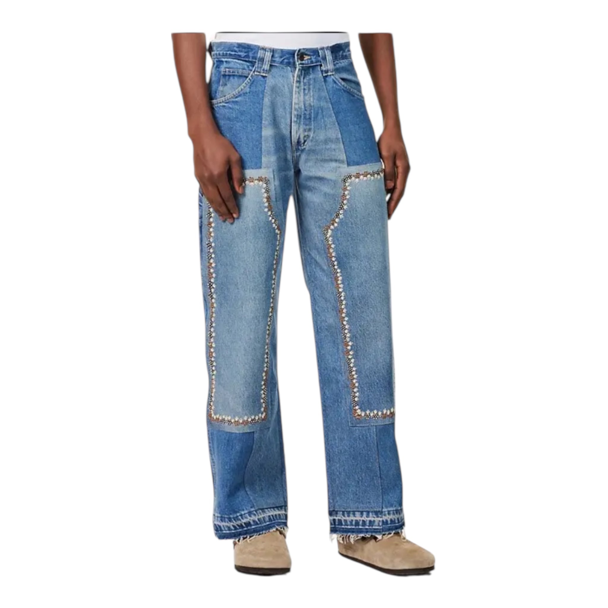 Kartik Research Floral Patchwork Denim – Indigo (Size 34 / Run 33)