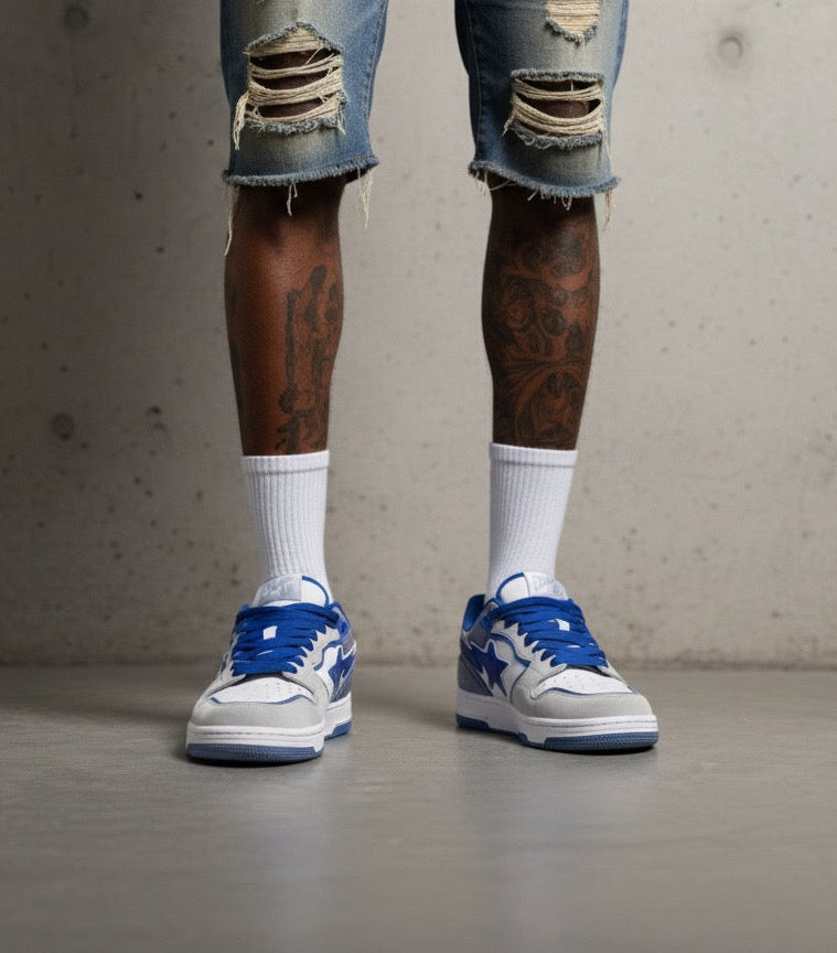 BAPE STA 93 Low – Blue & White (with OG Box) SZ-43