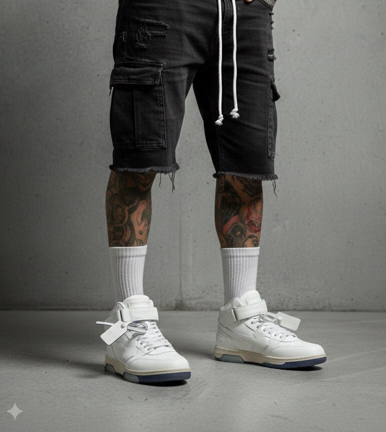 Off-White Out of Office Mid "White/Grey/Navy" – Size 41