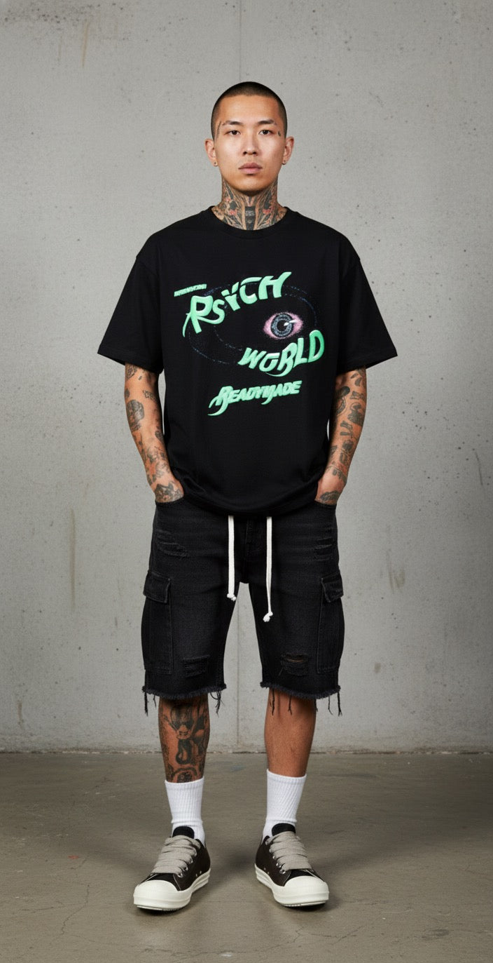 Readymade “Psych World” Tee – Black (L)