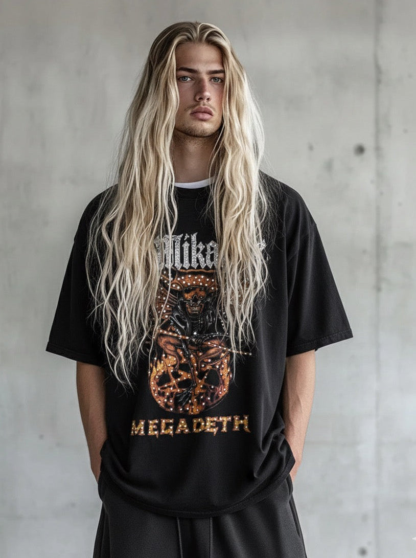 MIKAMI “One-of-One Hellfire Swarovski” Tee ( XL )