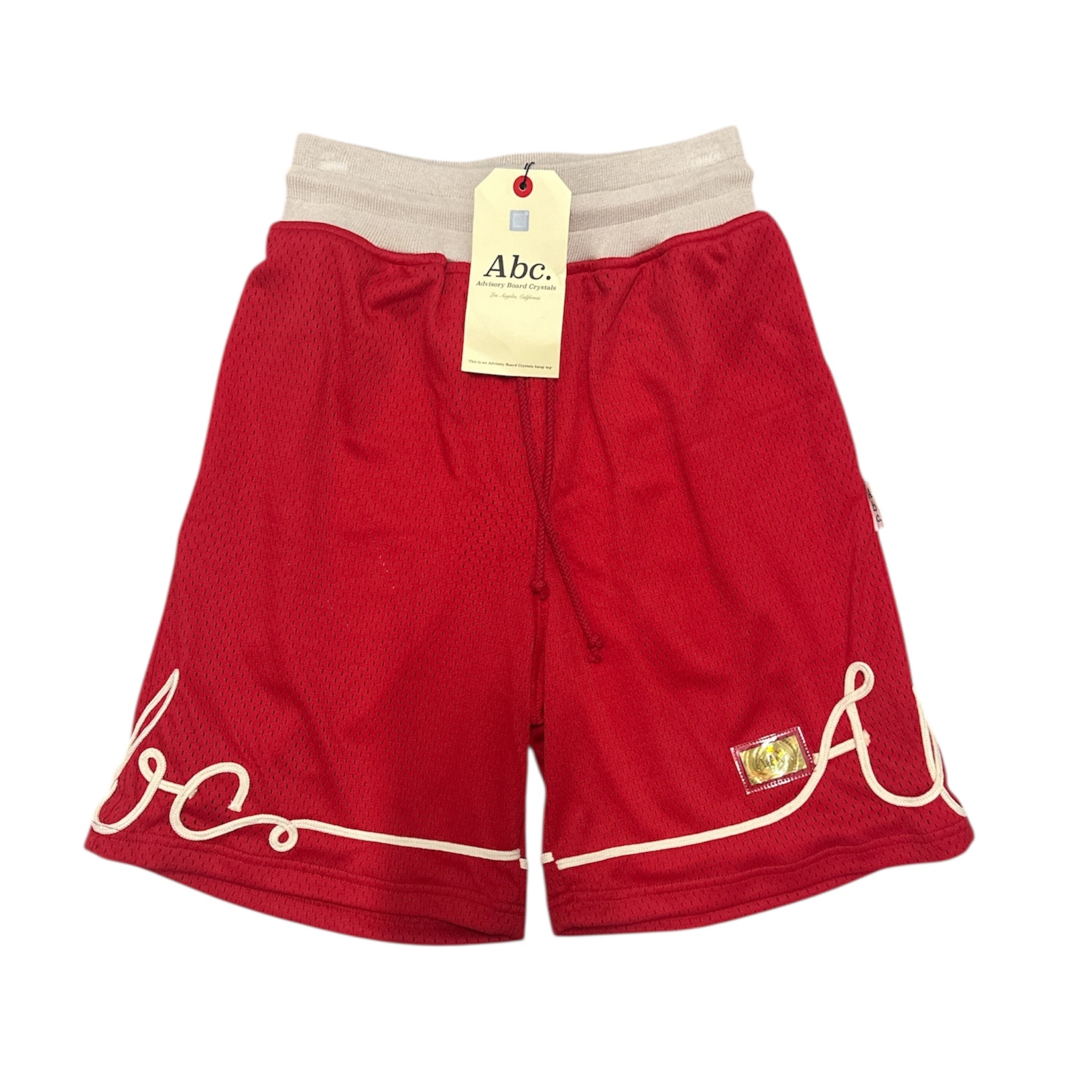 Advisory Board Crystals Script Mesh Shorts – Red