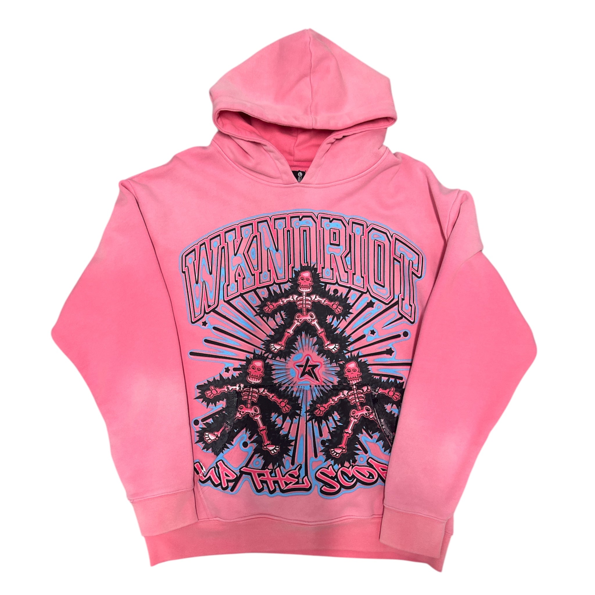 WKNDRIOT Skeleton Graphic Hoodie – Pink