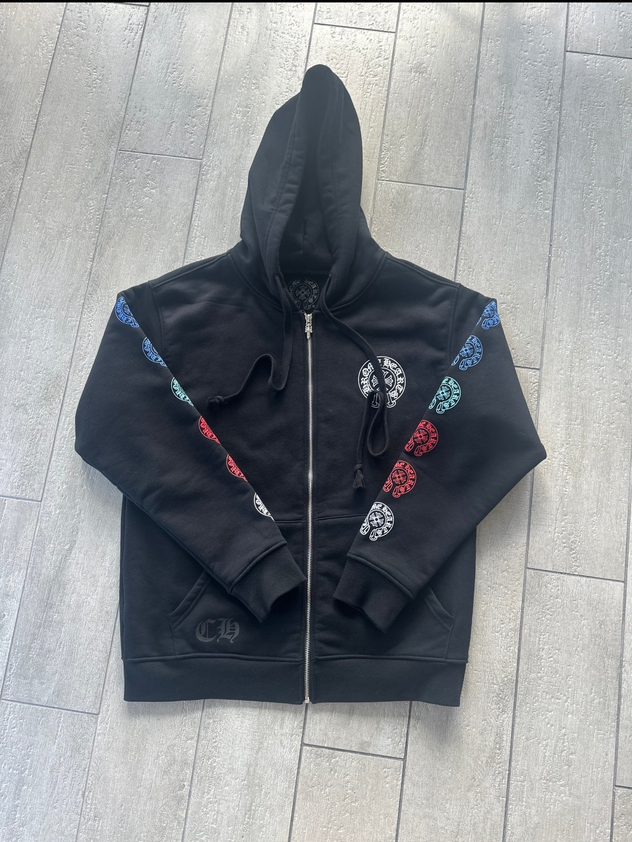 Chrome Hearts Multi-Color Horseshoe Zip Hoodie – Black SZ-L