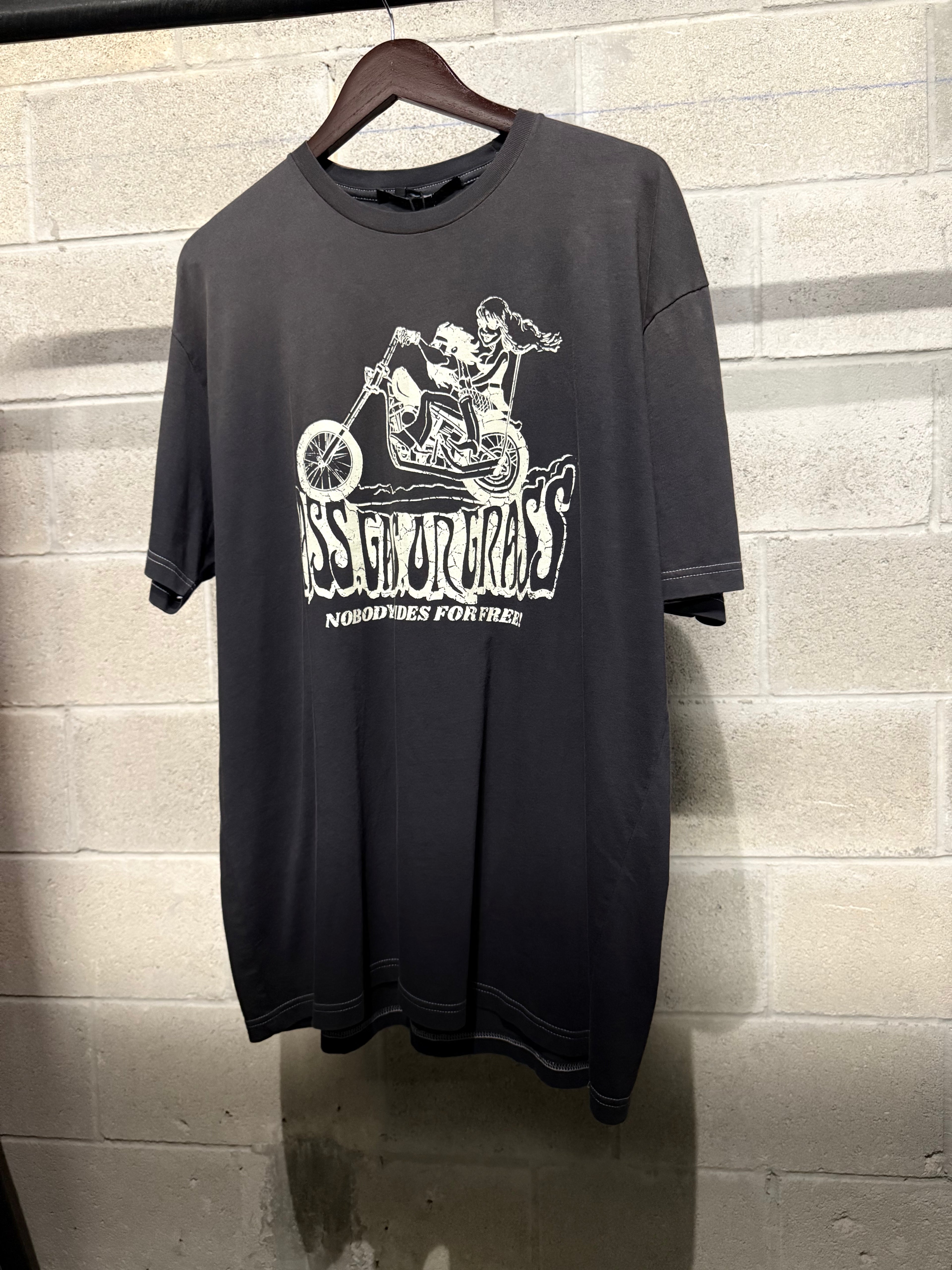 Cuir de la Liberté "Nobody Rides for Free" Tee Sz-L