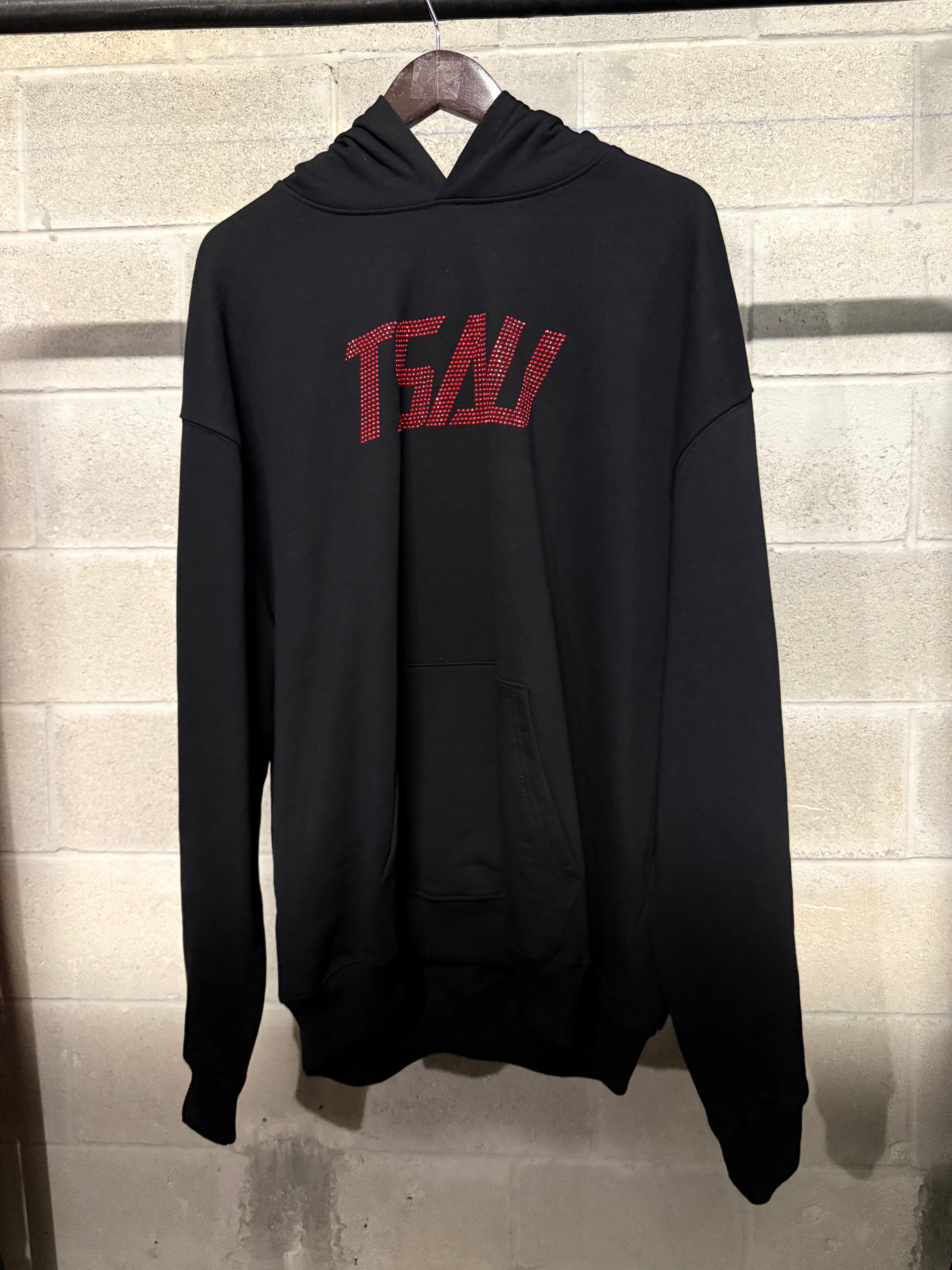 TSAV Rhinestone Logo Hoodie – Size XL