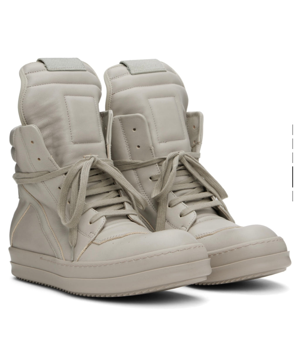 rick owens geobasket – pearl grey leather SZ-41.5