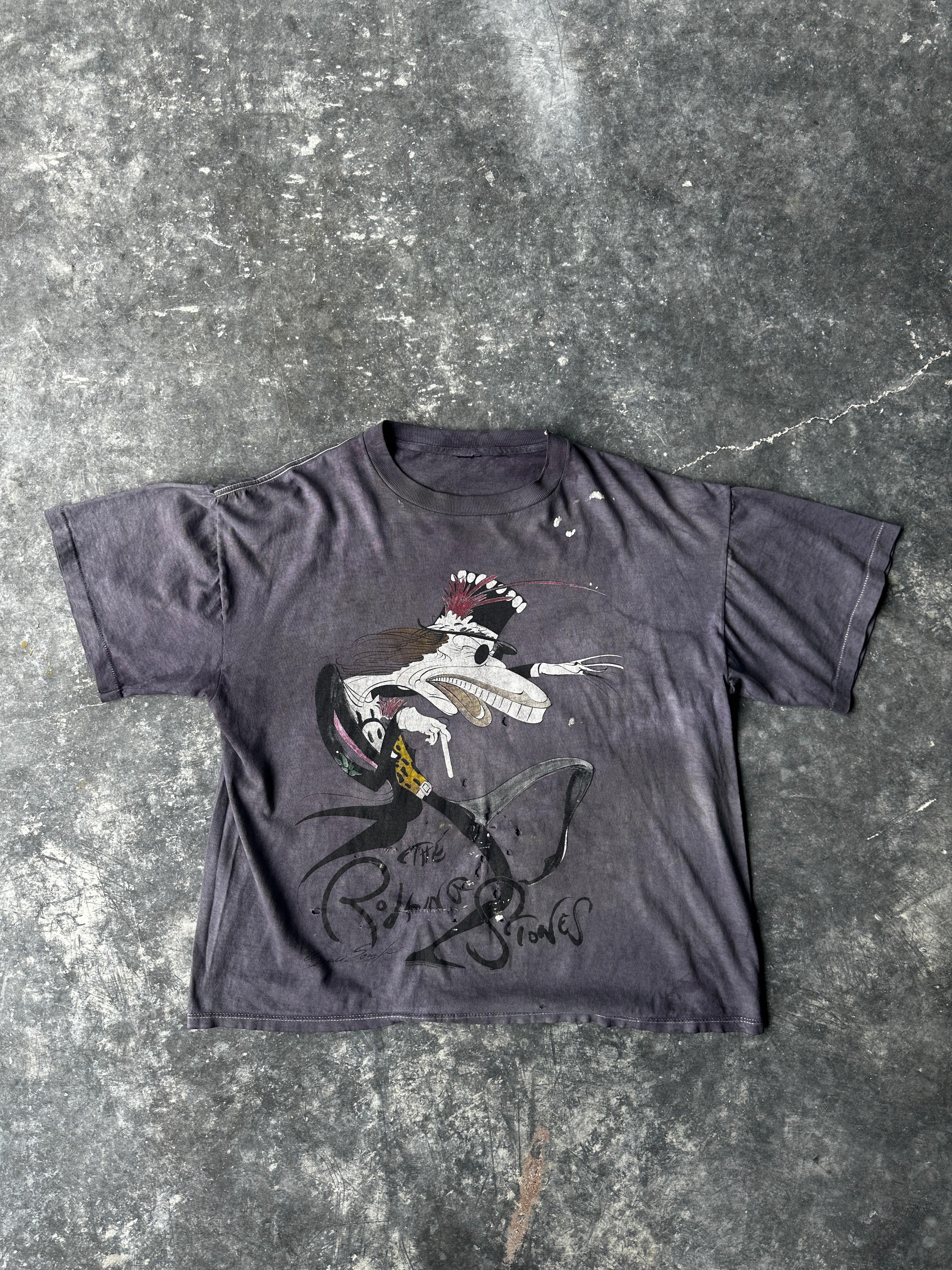 1994 Signed Rolling Stones Vintage Tour Tee – Double-Sided Artwork SZ-M