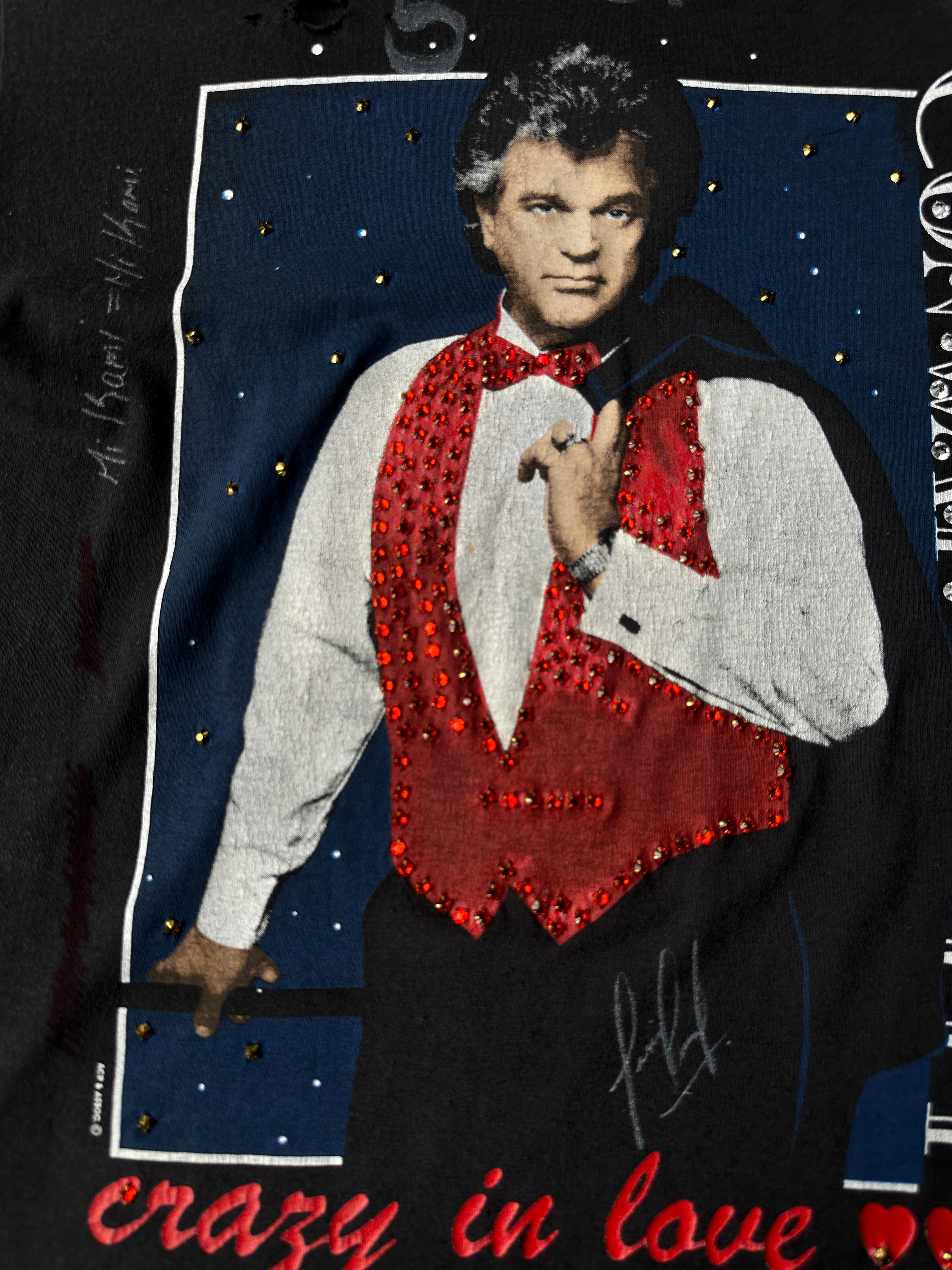 Custom Vintage "Crazy in Love" Tee – Crystal & Hand-Detailing SZ-XL