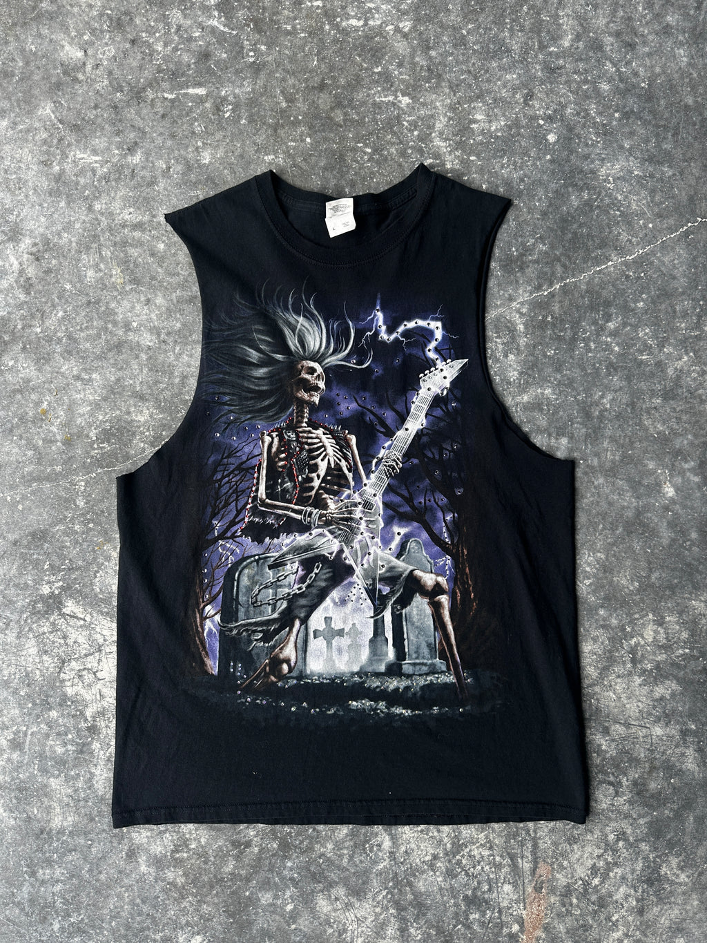 Custom Vintage Skeleton Guitar Tank – Lightning Graphic SZ-L
