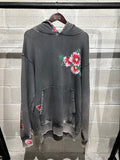 COUT "Floral Patch" Hoodie – Washed Grey (L)