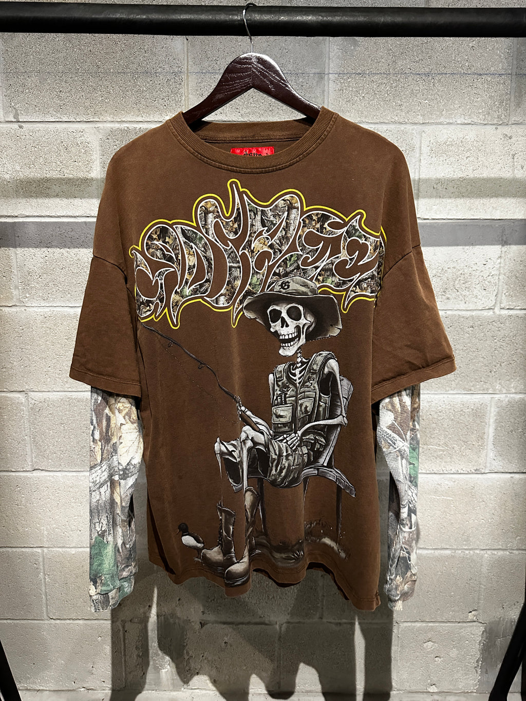 Godspeed "Skeleton Angler" Tee – Brown (XL)