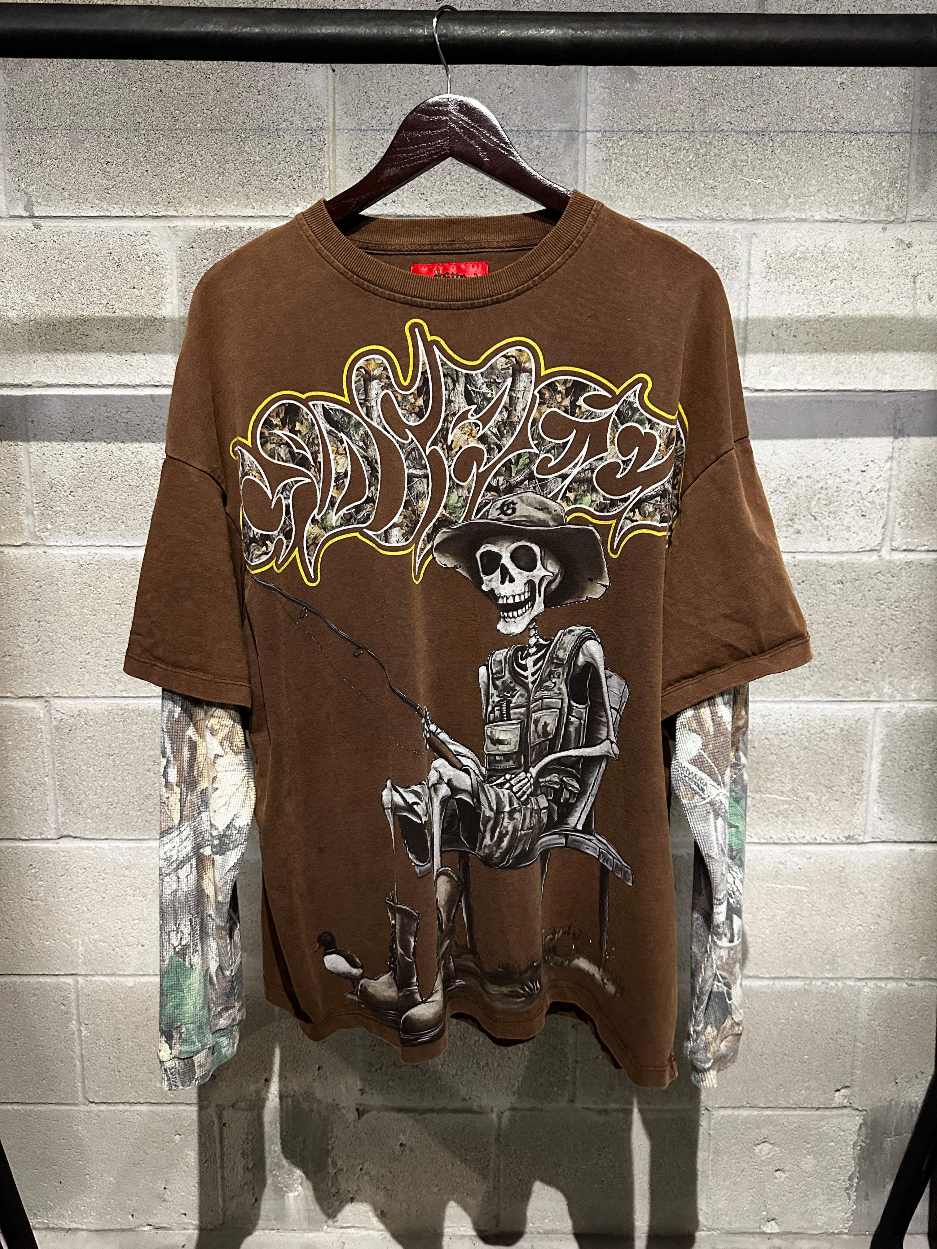 Godspeed "Skeleton Angler" Tee – Brown (XL)