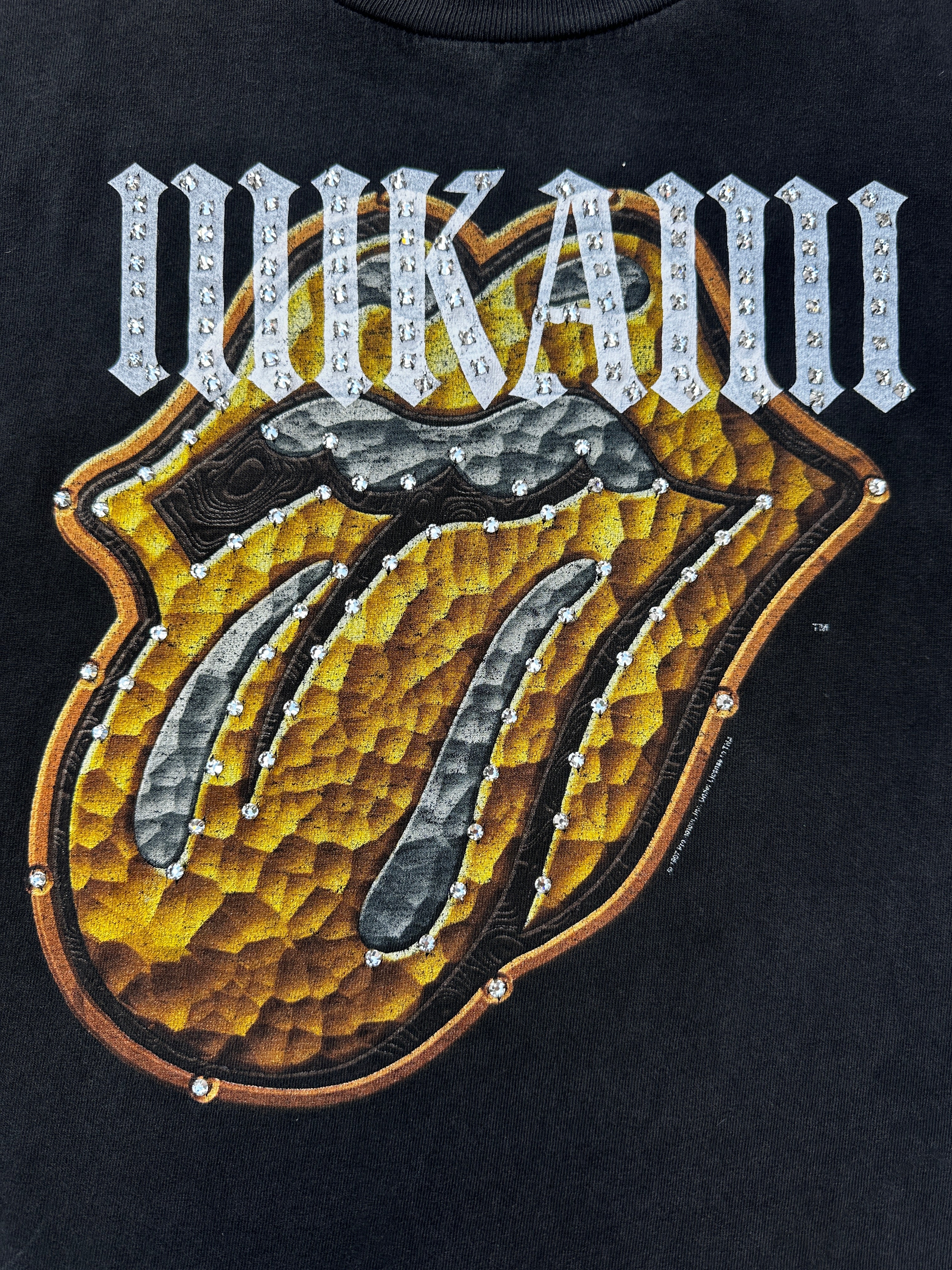 Mi Kami x Rolling Stones Vintage Rhinestone Cut-Off Tee – Size M