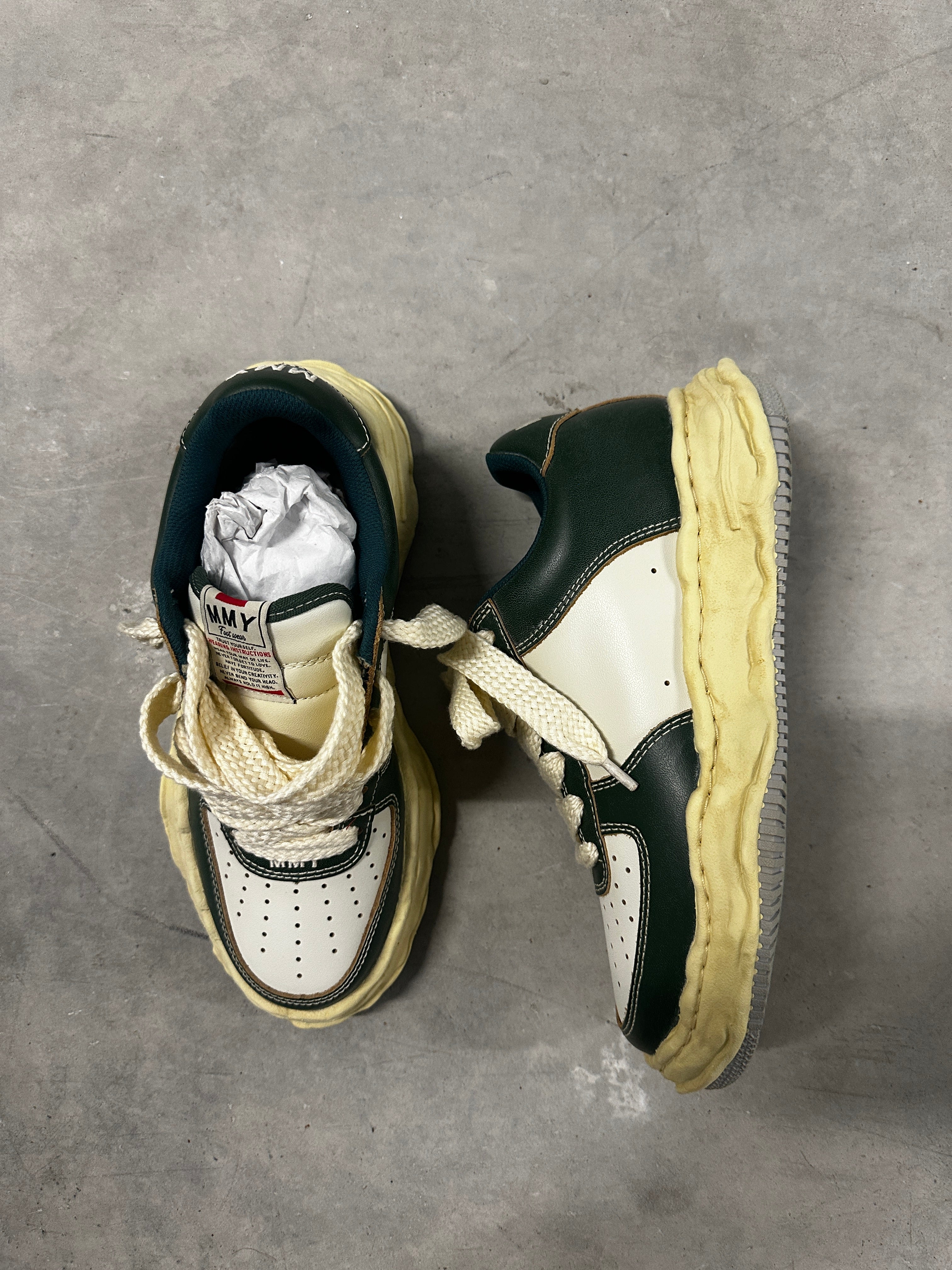 Maison Mihara Yasuhiro Peterson Low "Green/Beige" – Size 42