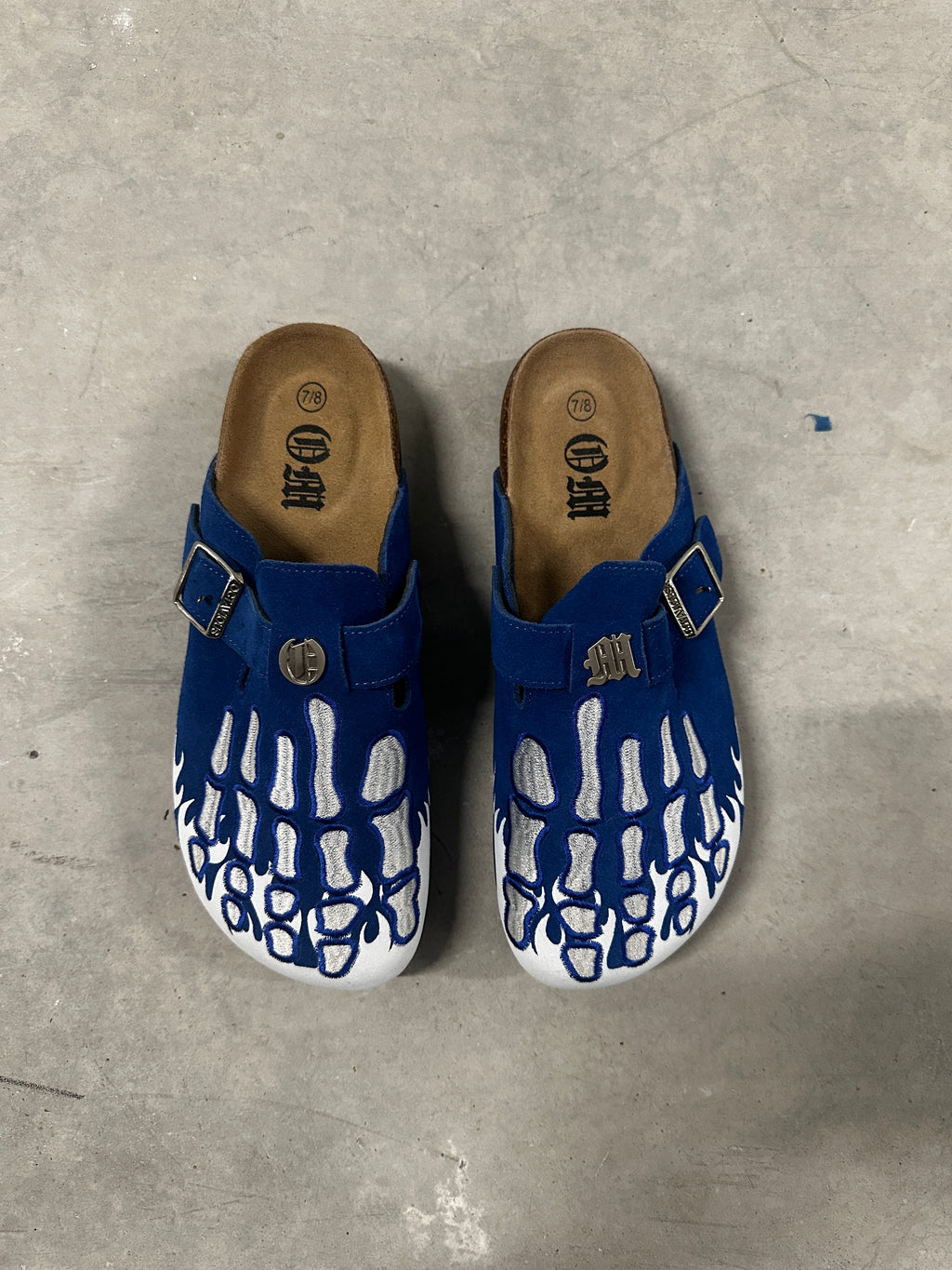 Skeleton Suede Clog "Royal Blue" – Size 7/8