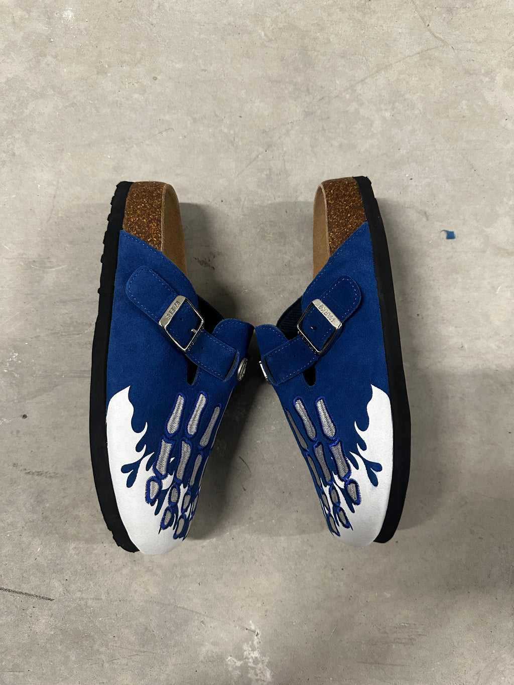 Skeleton Suede Clog "Royal Blue" – Size 7/8
