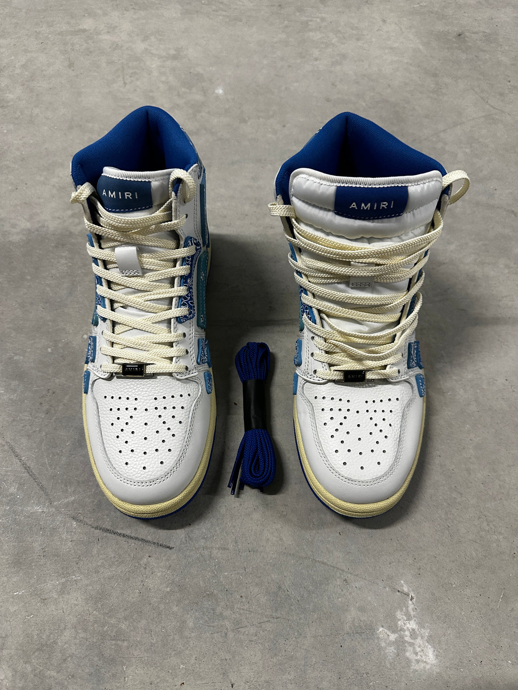Amiri Skel-Top High "Blue Bandana" – Size 40