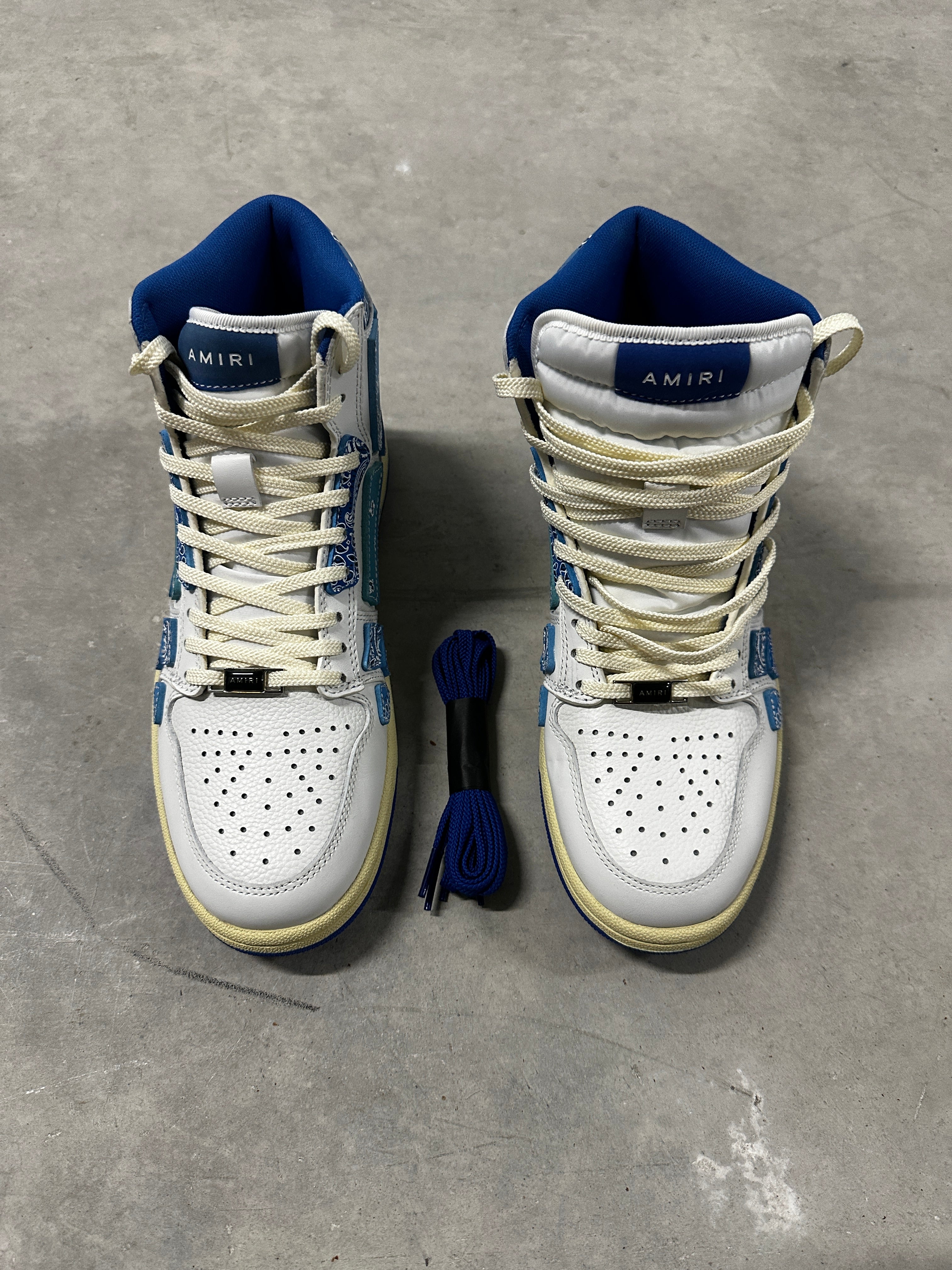 Amiri Skel-Top High "Blue Bandana" – Size 40