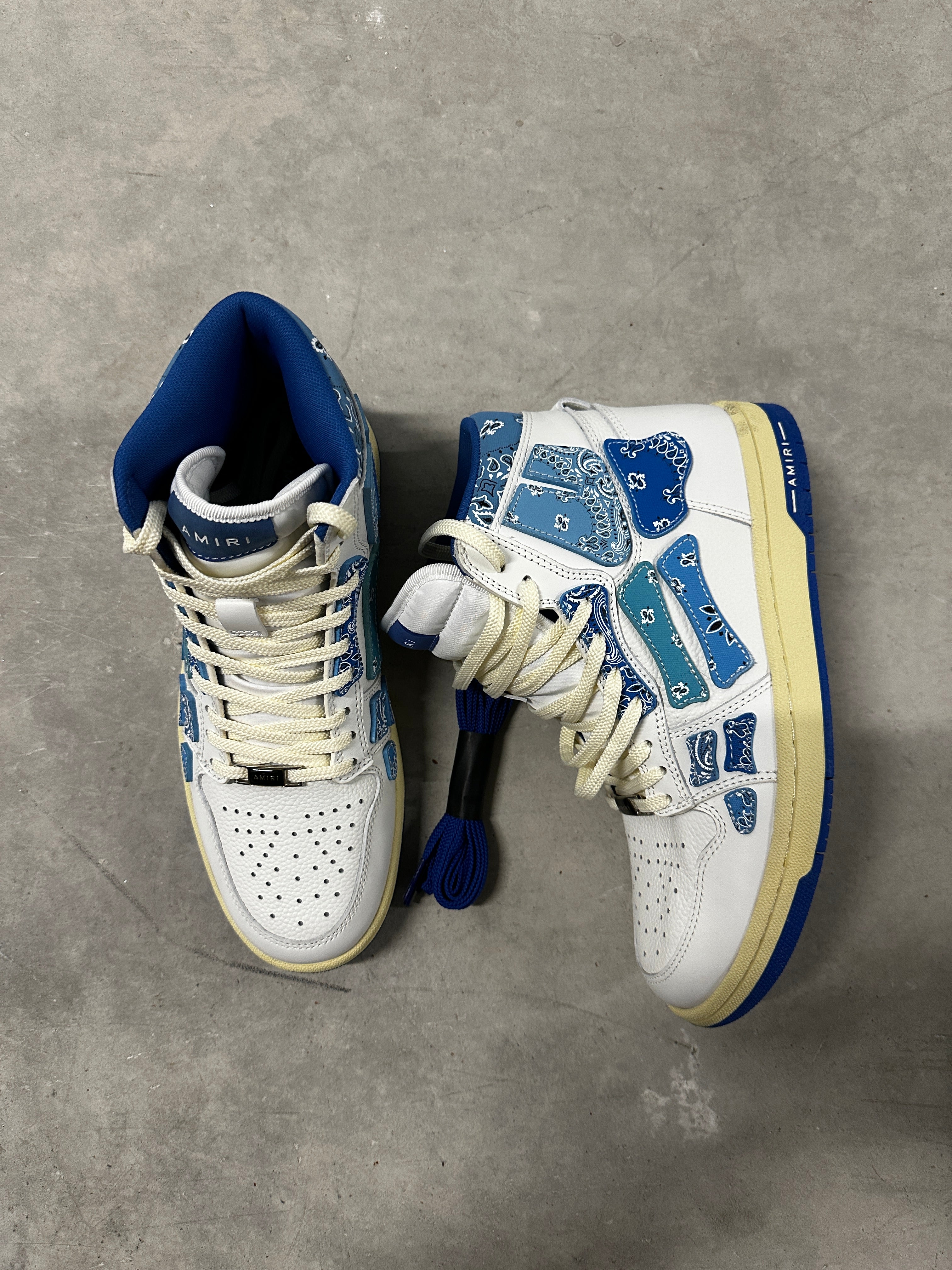 Amiri Skel-Top High "Blue Bandana" – Size 40