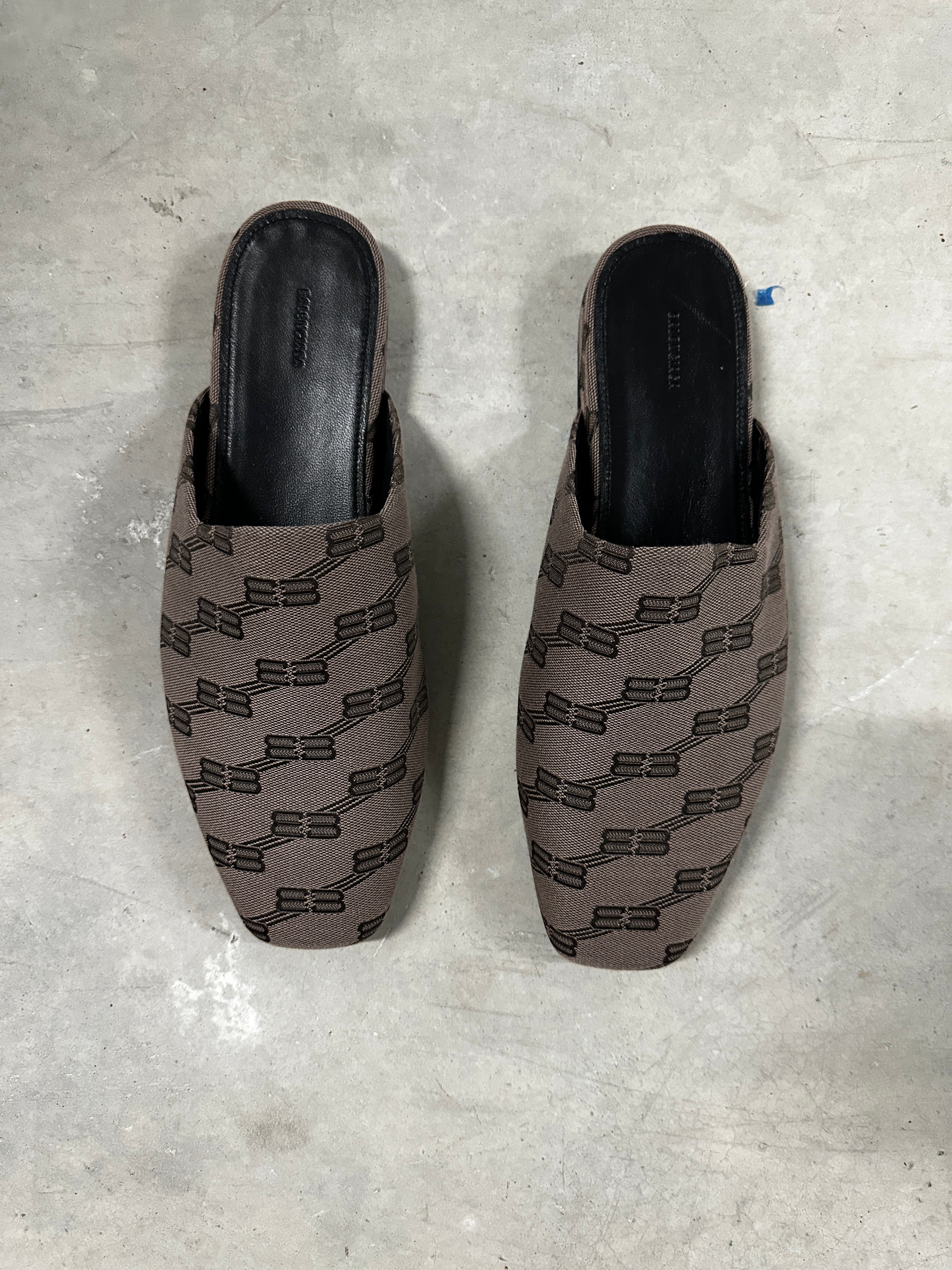 Balenciaga Monogram Mule "Brown/Black" – Size 42