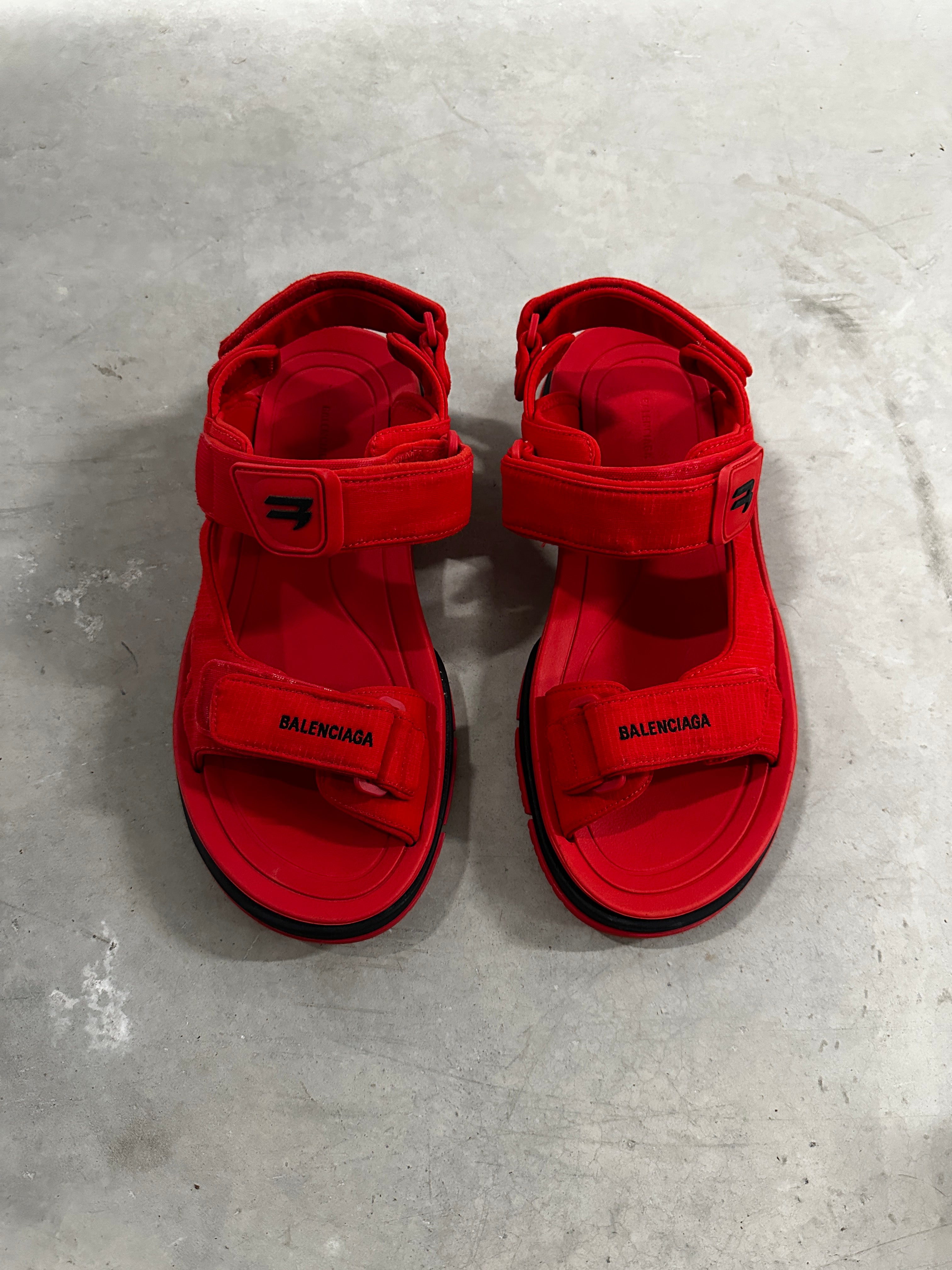 Balenciaga Track Sandal "Triple Red" – Size 43
