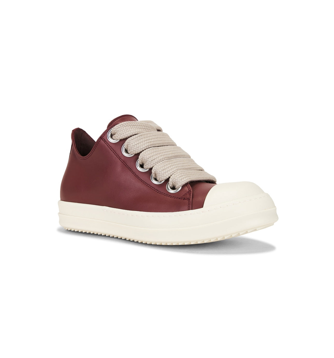 Designer Low Leather Sneakers – Oxblood / Milk (Rick Owens) SZ41