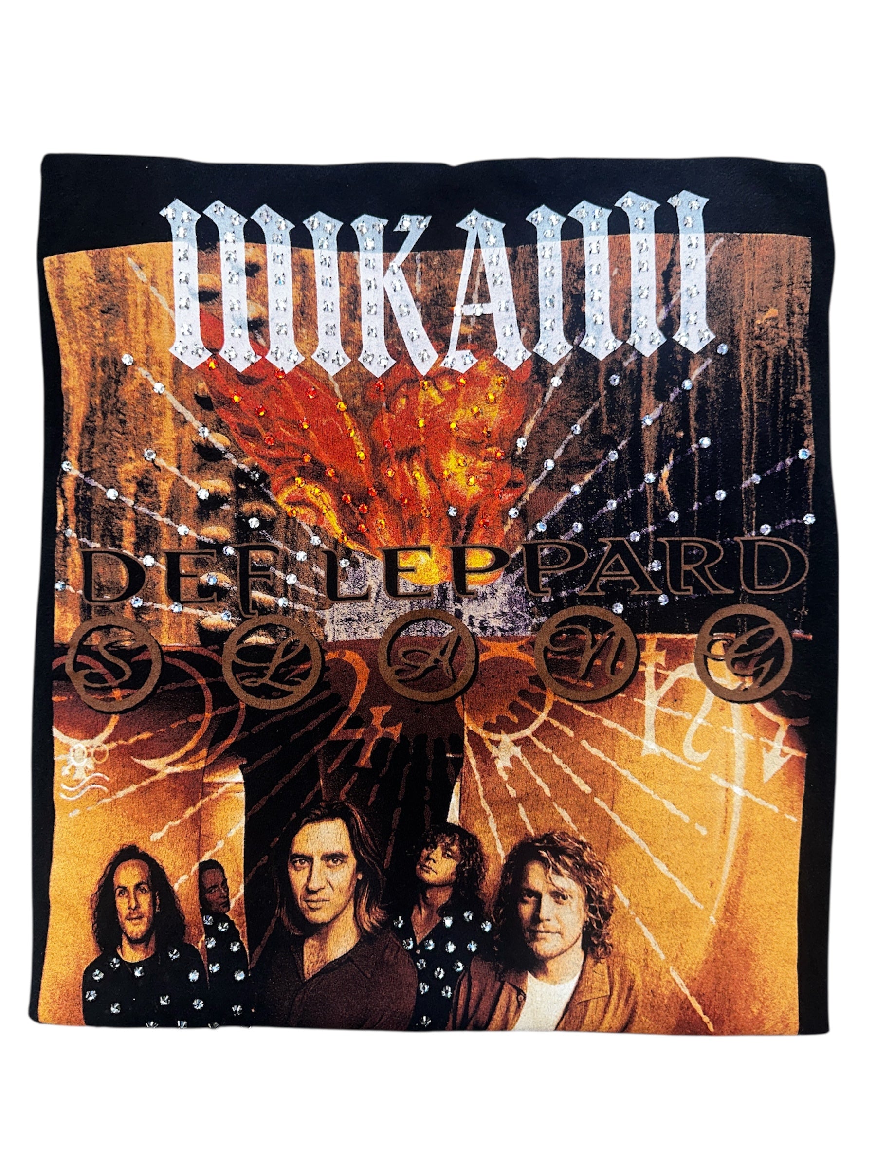 Mi Kami x Def Leppard Vintage Rhinestone Tee – Size XL