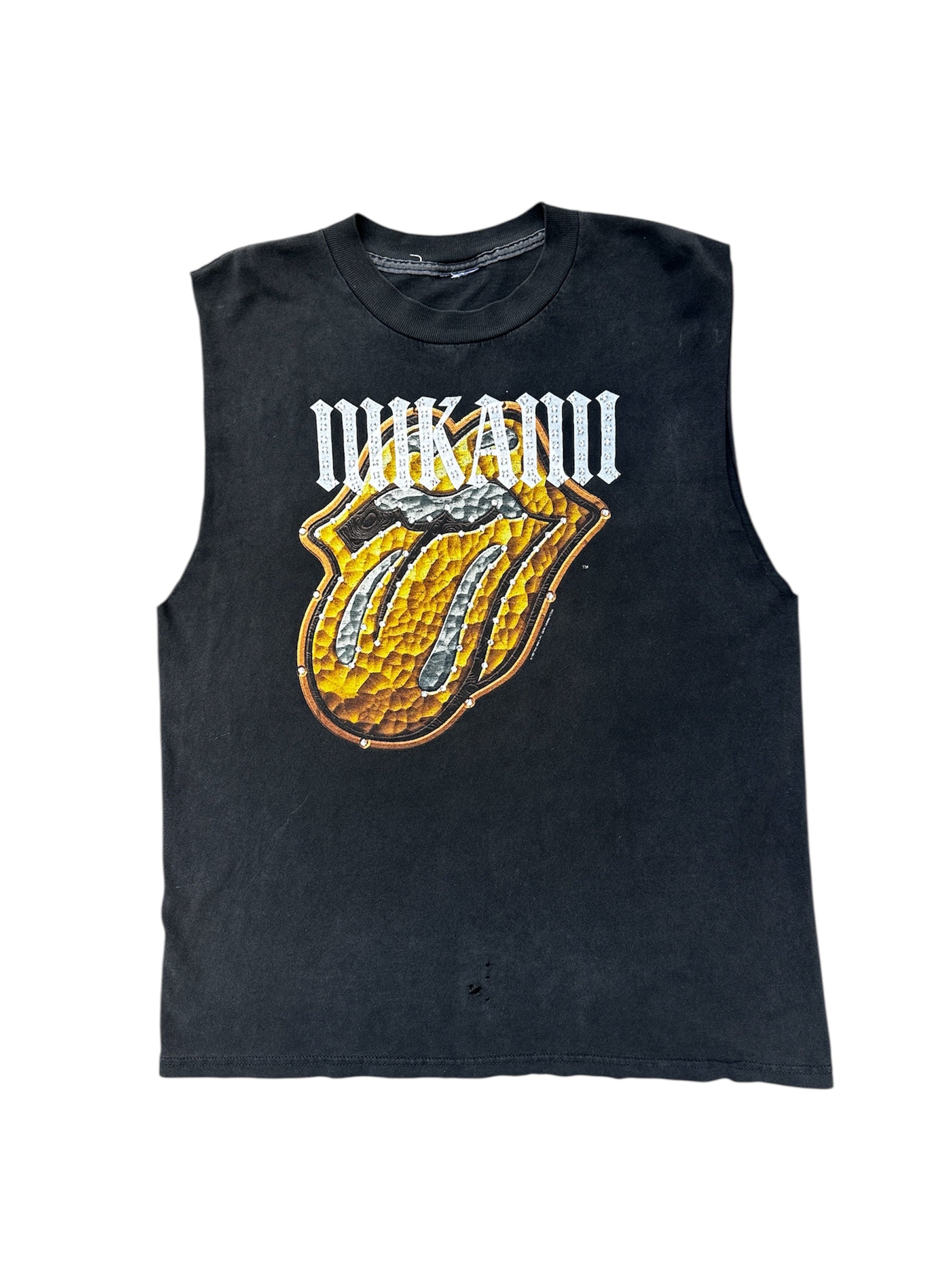 Mi Kami x Rolling Stones Vintage Rhinestone Cut-Off Tee – Size M