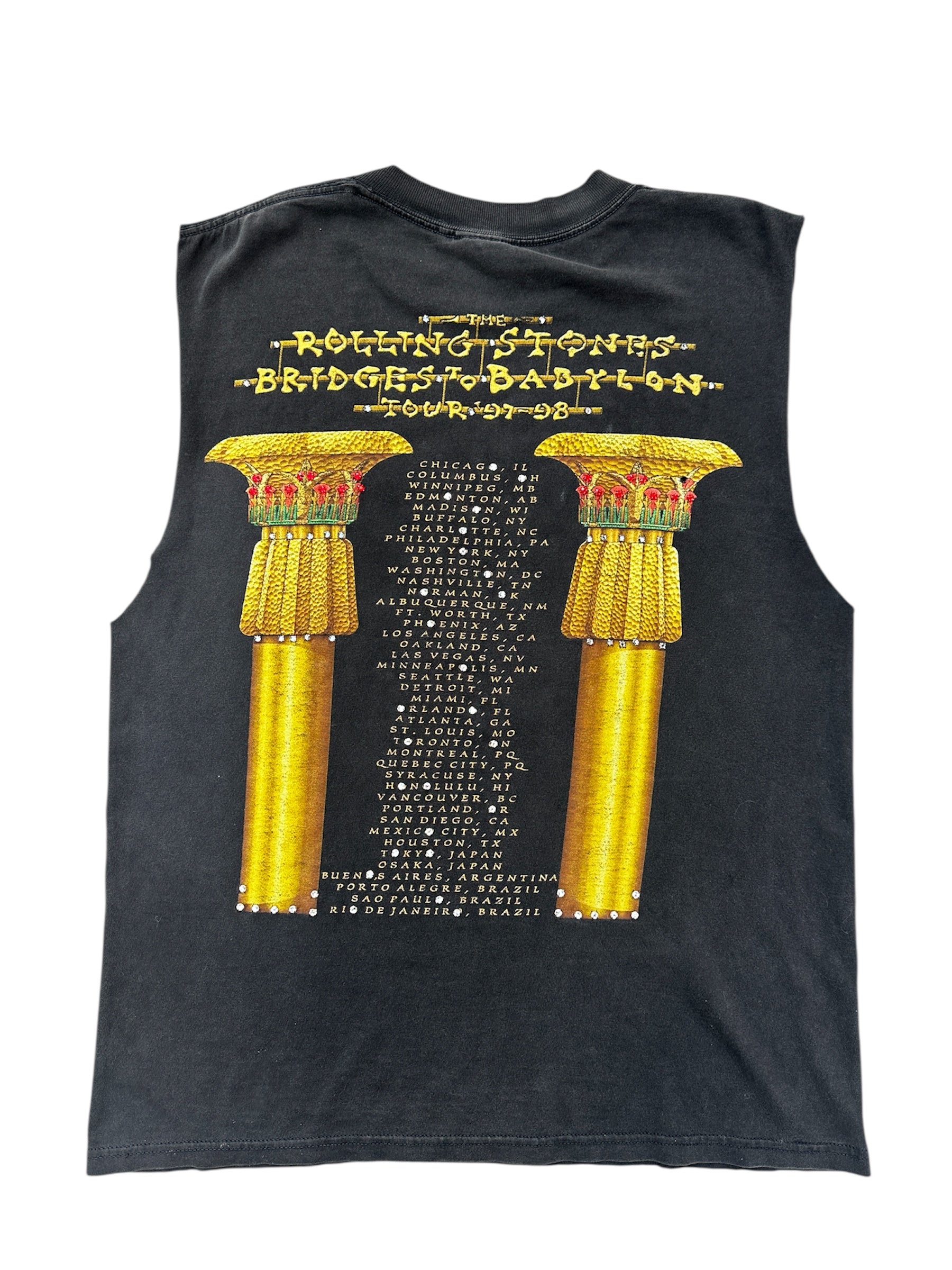 Mi Kami x Rolling Stones Vintage Rhinestone Cut-Off Tee – Size M