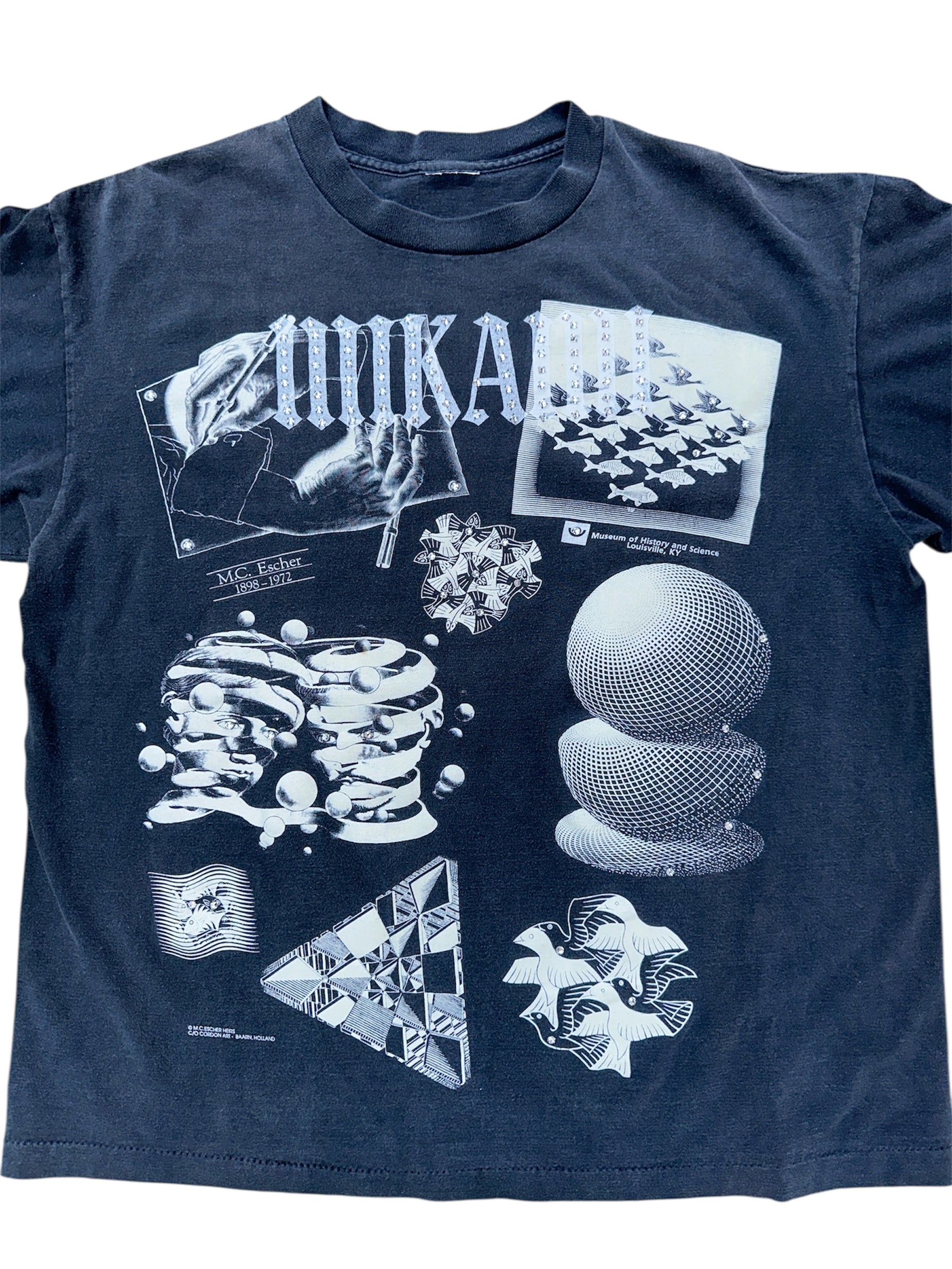 Mi Kami x M.C. Escher Vintage Rhinestone Tee – Size L