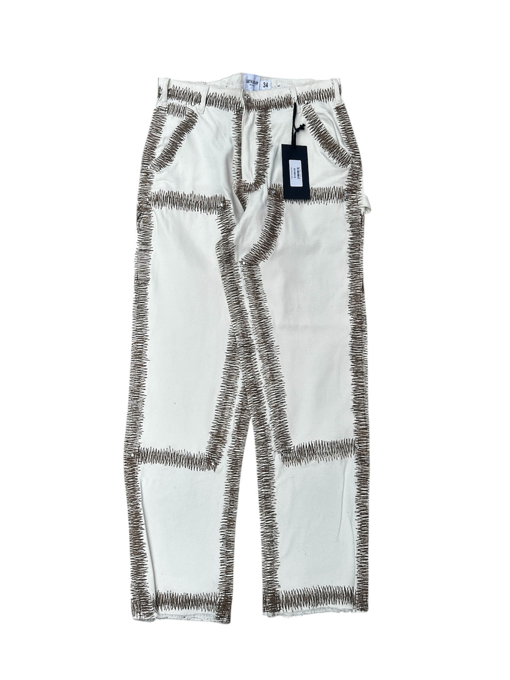Earthling VIP Contrast Stitch Pants – Off White (Size 34)