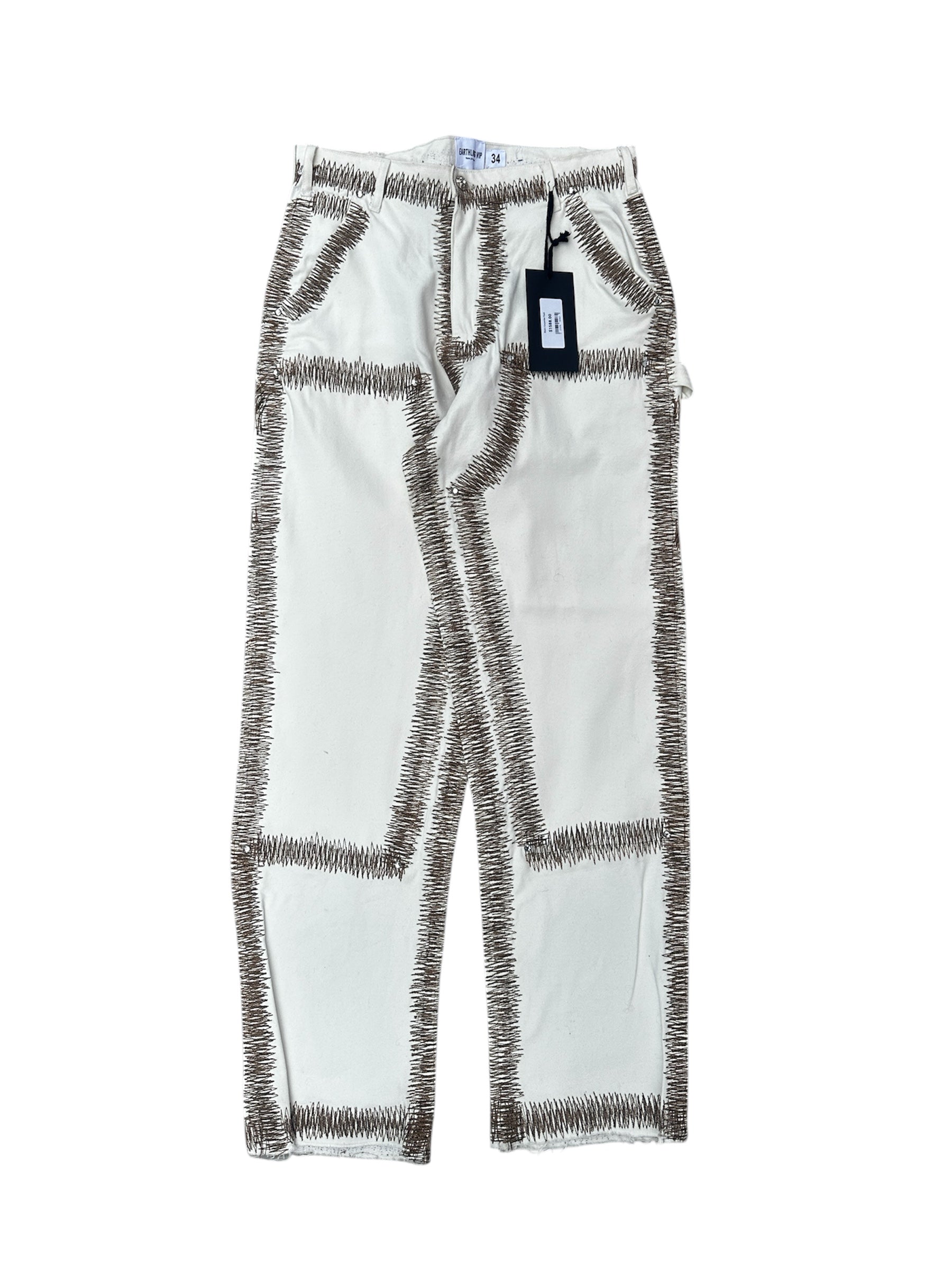 Earthling VIP Contrast Stitch Pants – Off White (Size 34)