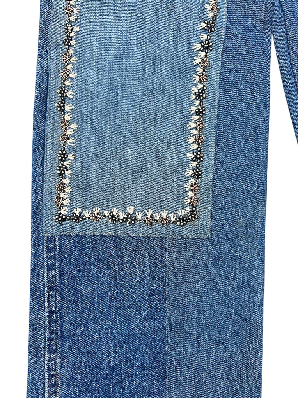 Kartik Research Floral Patchwork Denim – Indigo (Size 34 / Run 33)