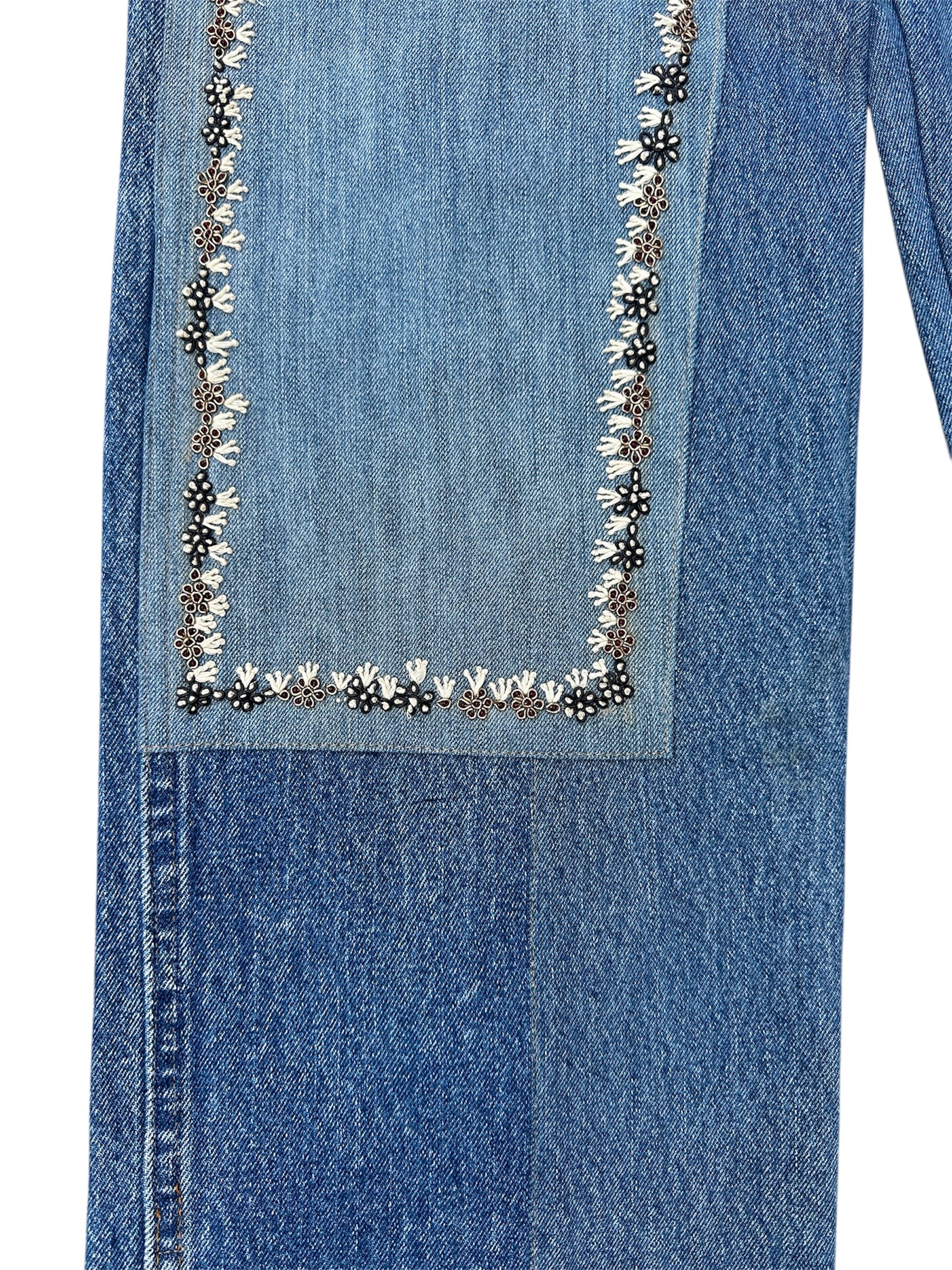 Kartik Research Floral Patchwork Denim – Indigo (Size 34 / Run 33)
