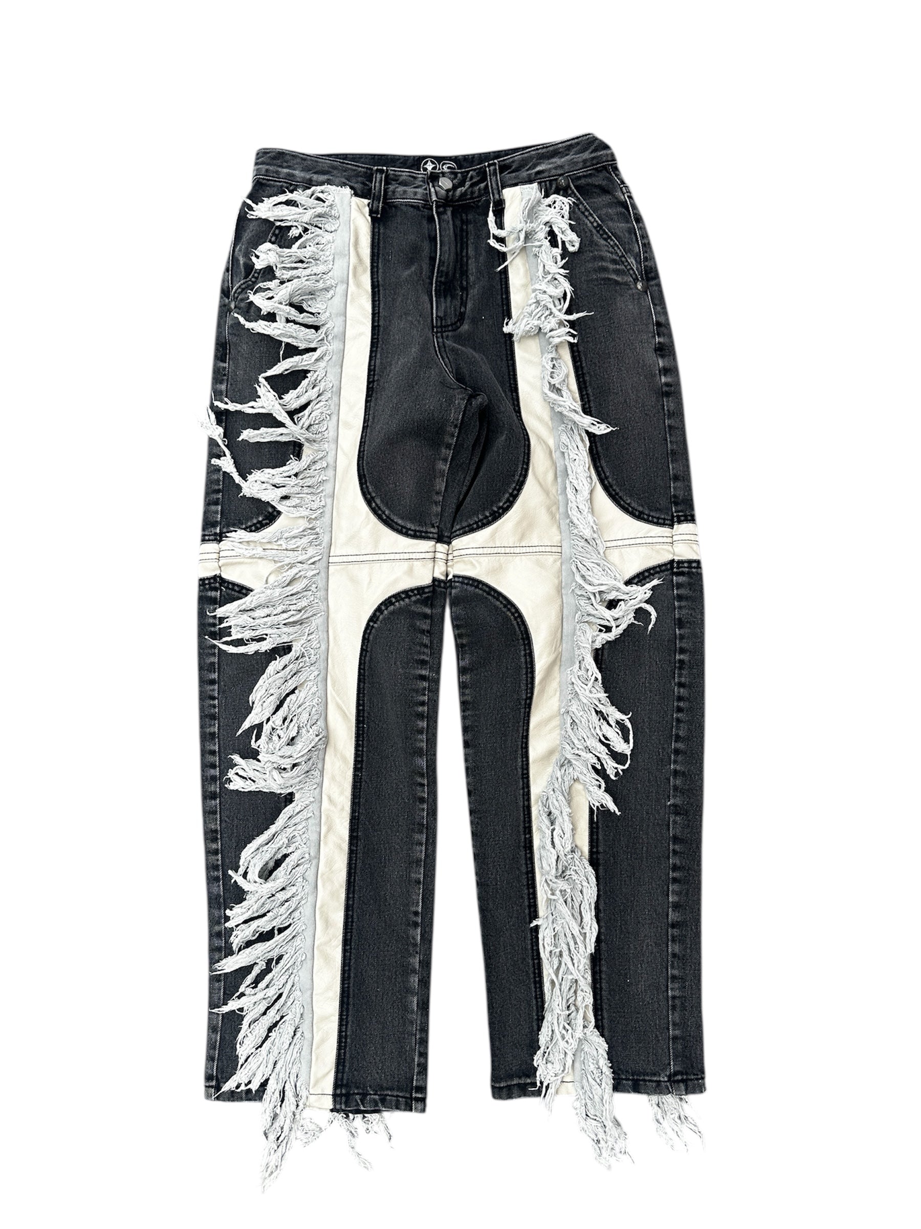 Thug Club Fringe Panel Denim – Black/White (Size 32)