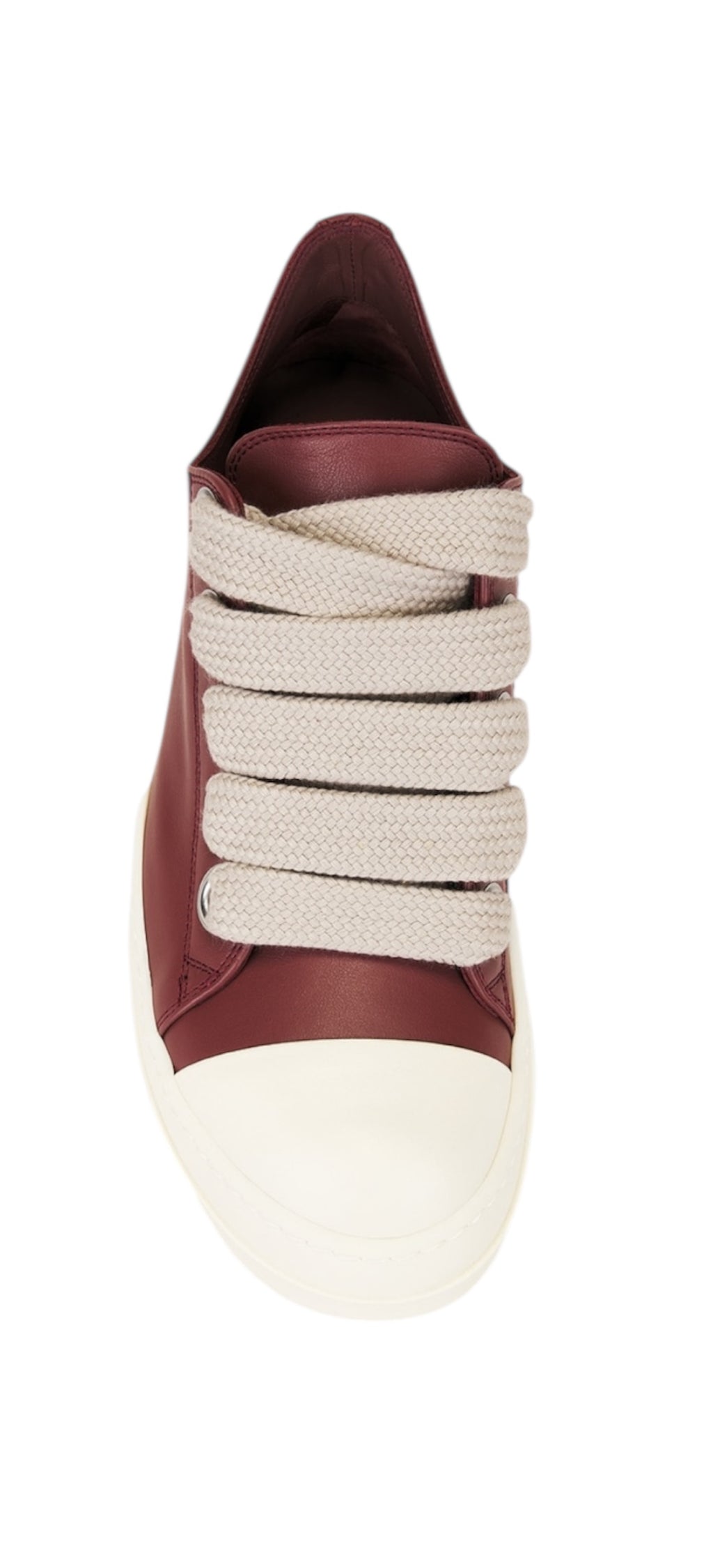 Designer Low Leather Sneakers – Oxblood / Milk (Rick Owens) SZ41