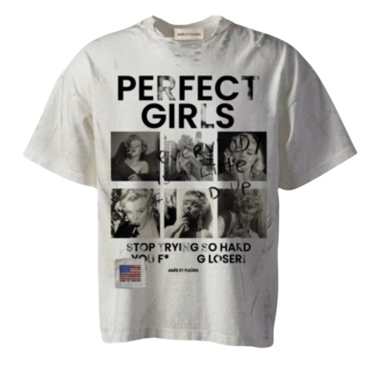 Perfect Girls Distressed White Tee