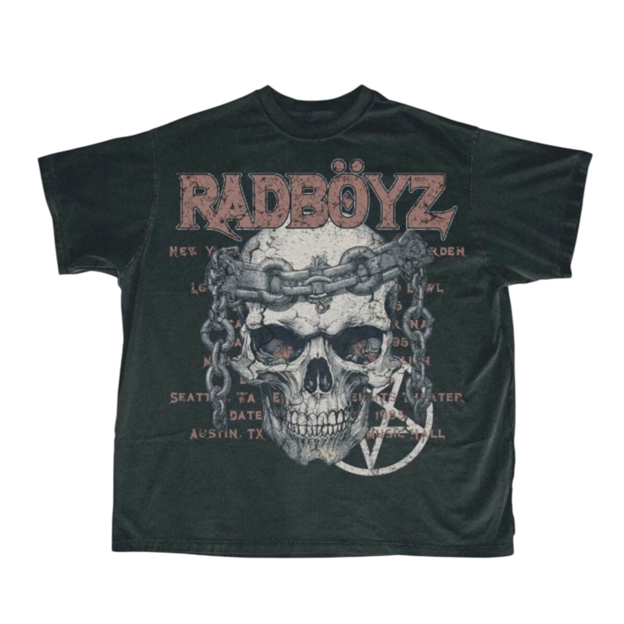 RadBoyz Skull Chain Tour Tee – Vintage Black