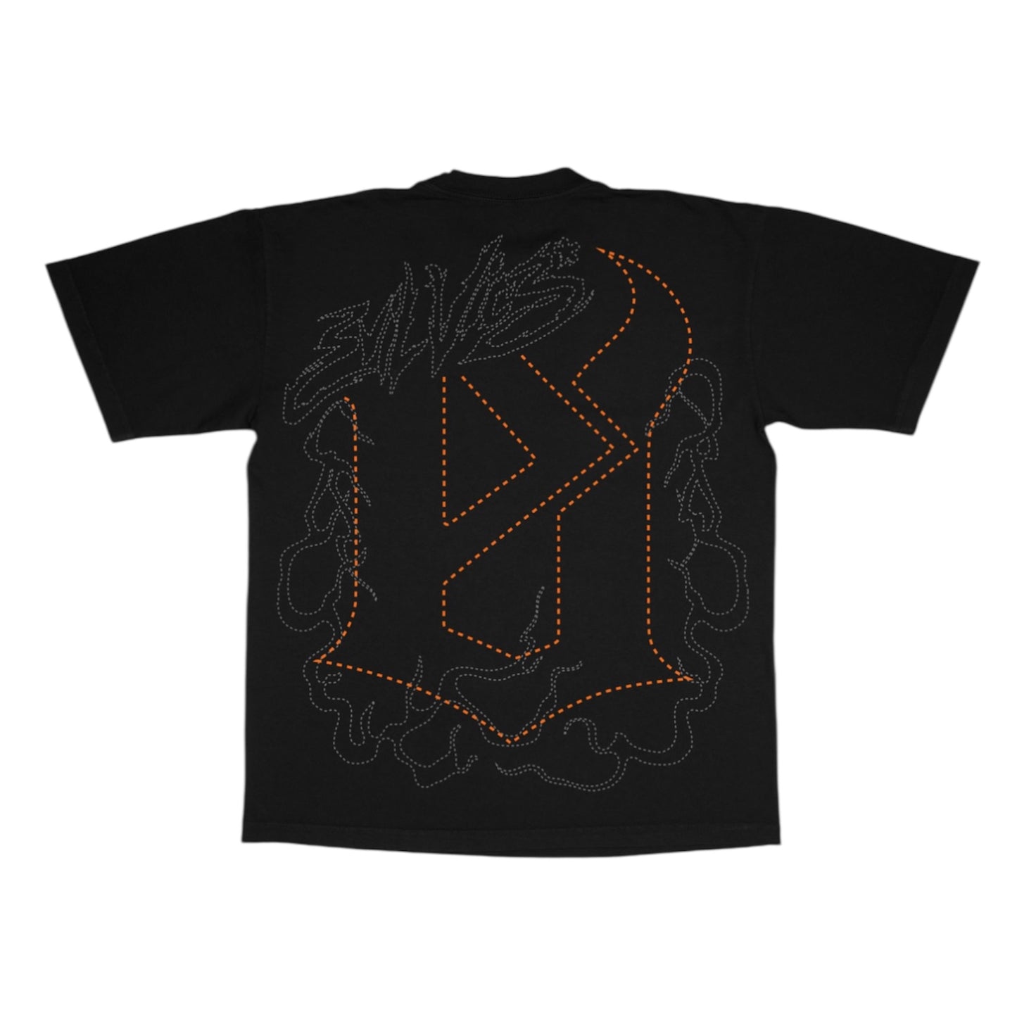 Evil Lives Flame Skull Set – T-shirt (Black)