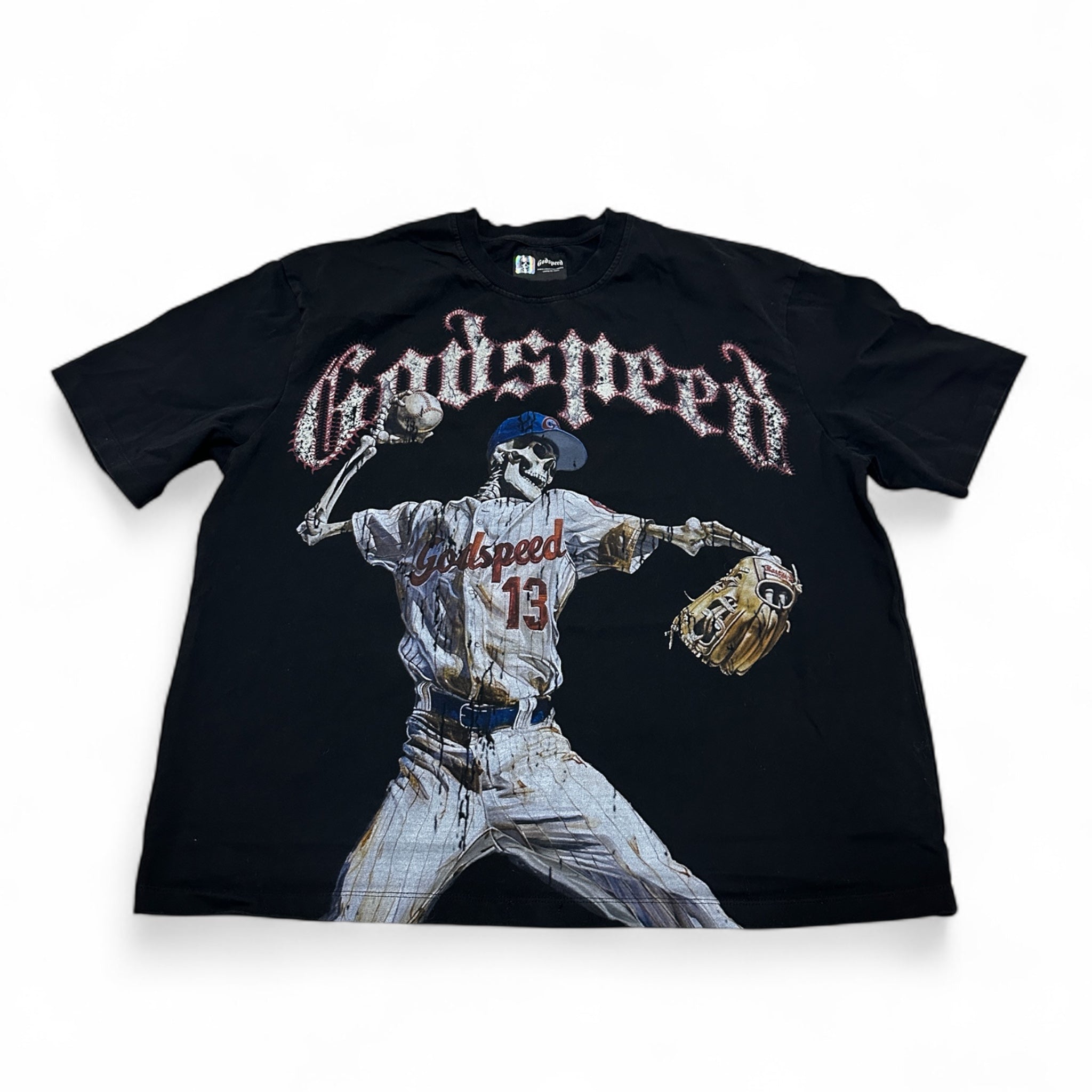 Godspeed Skeleton Baseball Tee – Black (Used 9/10 )