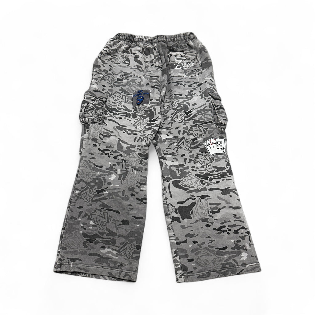 Triple 7 Camo Patchwork Cargo Pants (Used 8.5/10)