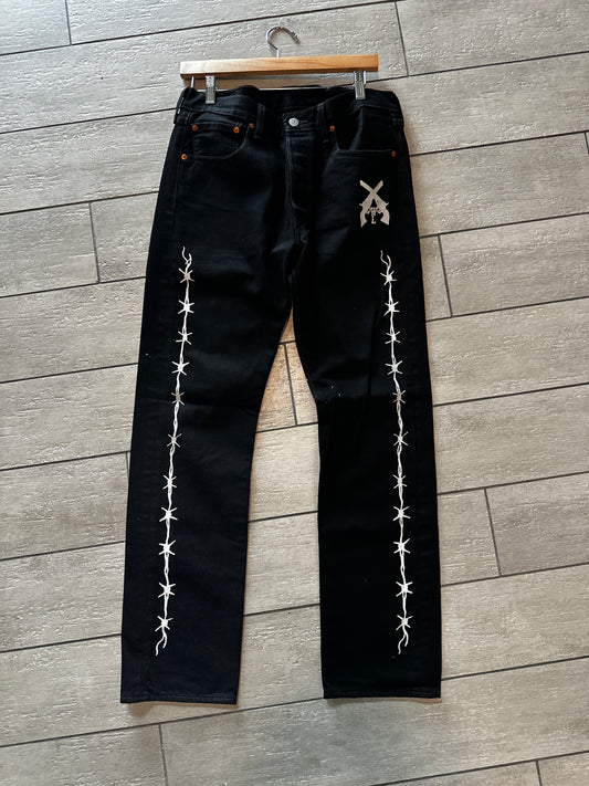 Warren Lotas Barbed Wire Black Jeans SZ-32